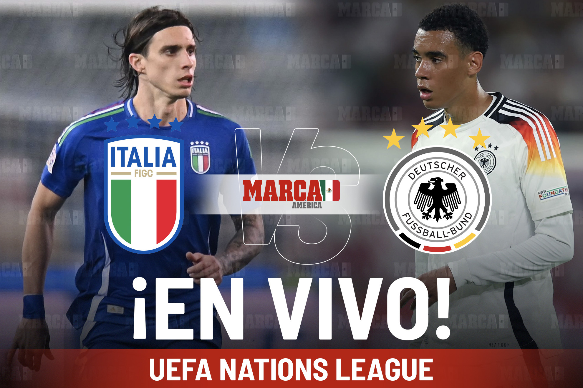 Italia vs Alemania EN VIVO Online. Partido de la UEFA Nations League 2025 Hoy