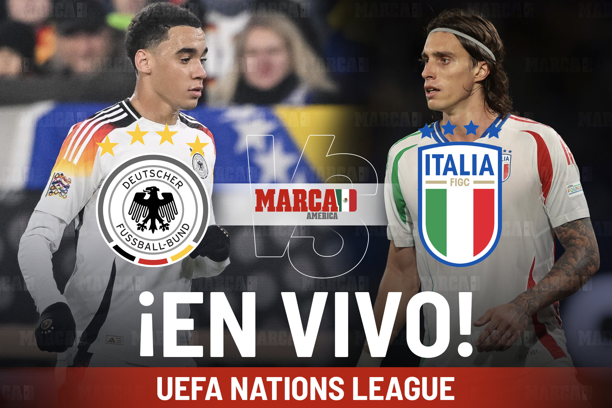 Alemania vs Italia EN VIVO Online. Partido de la UEFA Nations League 2025 Hoy