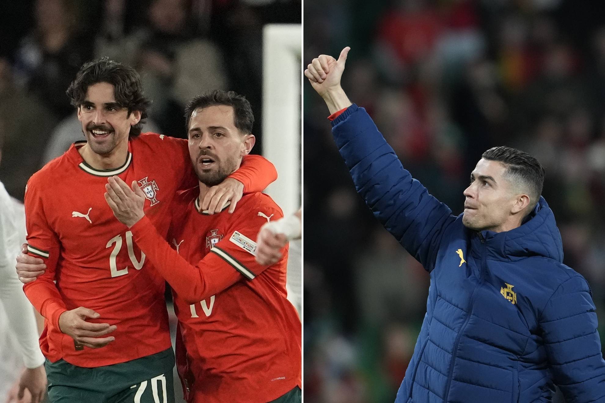 Trincao Bruno Fernandes Cristiano Ronaldo Portugal Dinamarca UEFA Nations League