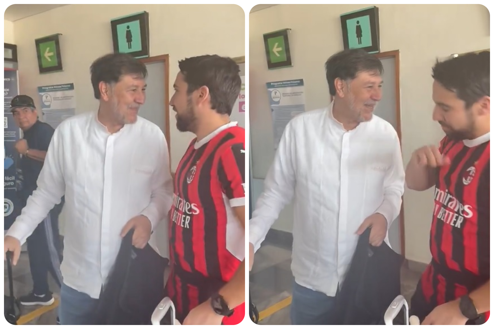 Luis Felipe Calder�n confront� a Noro�a en el aeropuerto de Campeche.