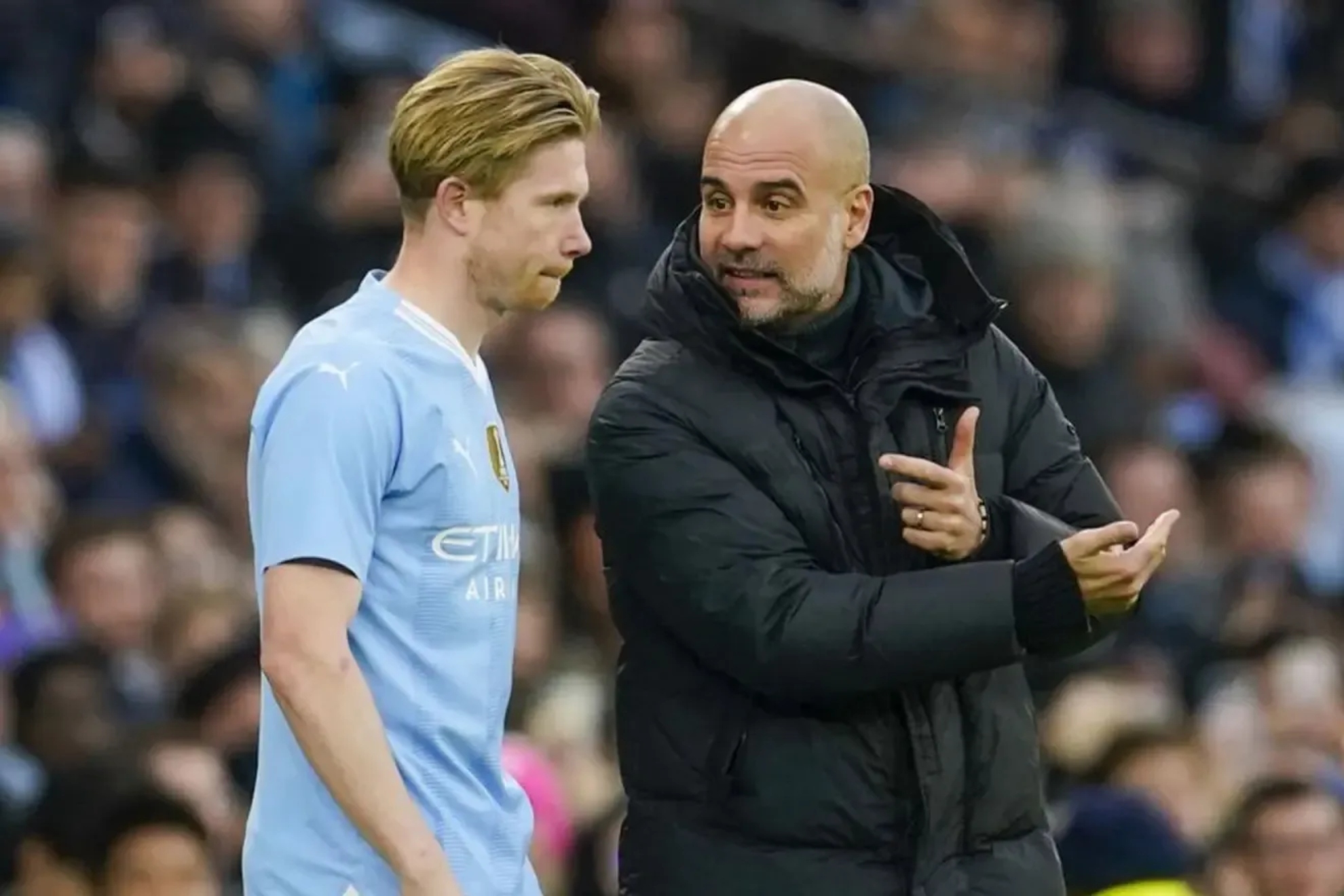 De Bruyne y Pep Guardiola