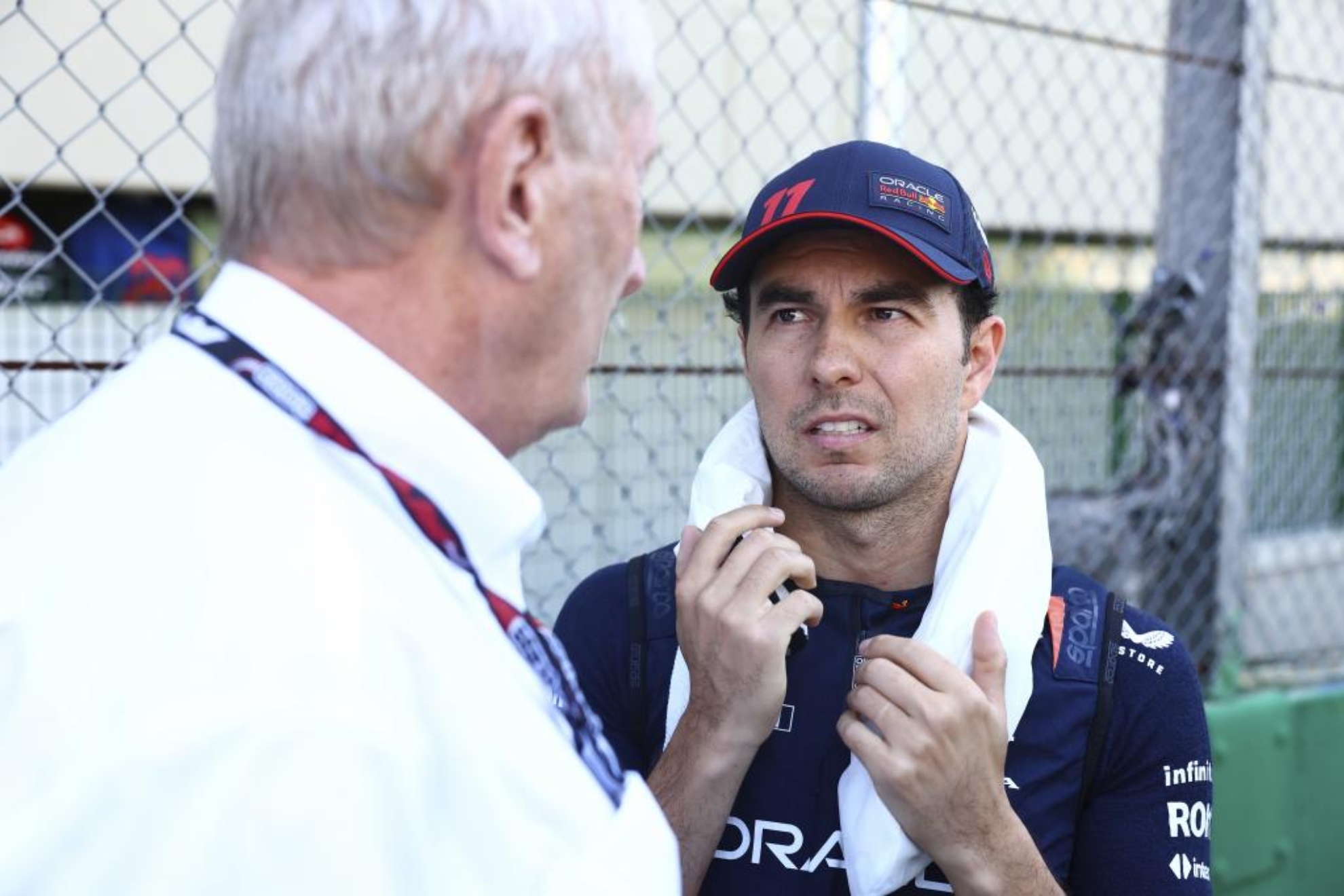 Checo P�rez junto a Helmut Marko