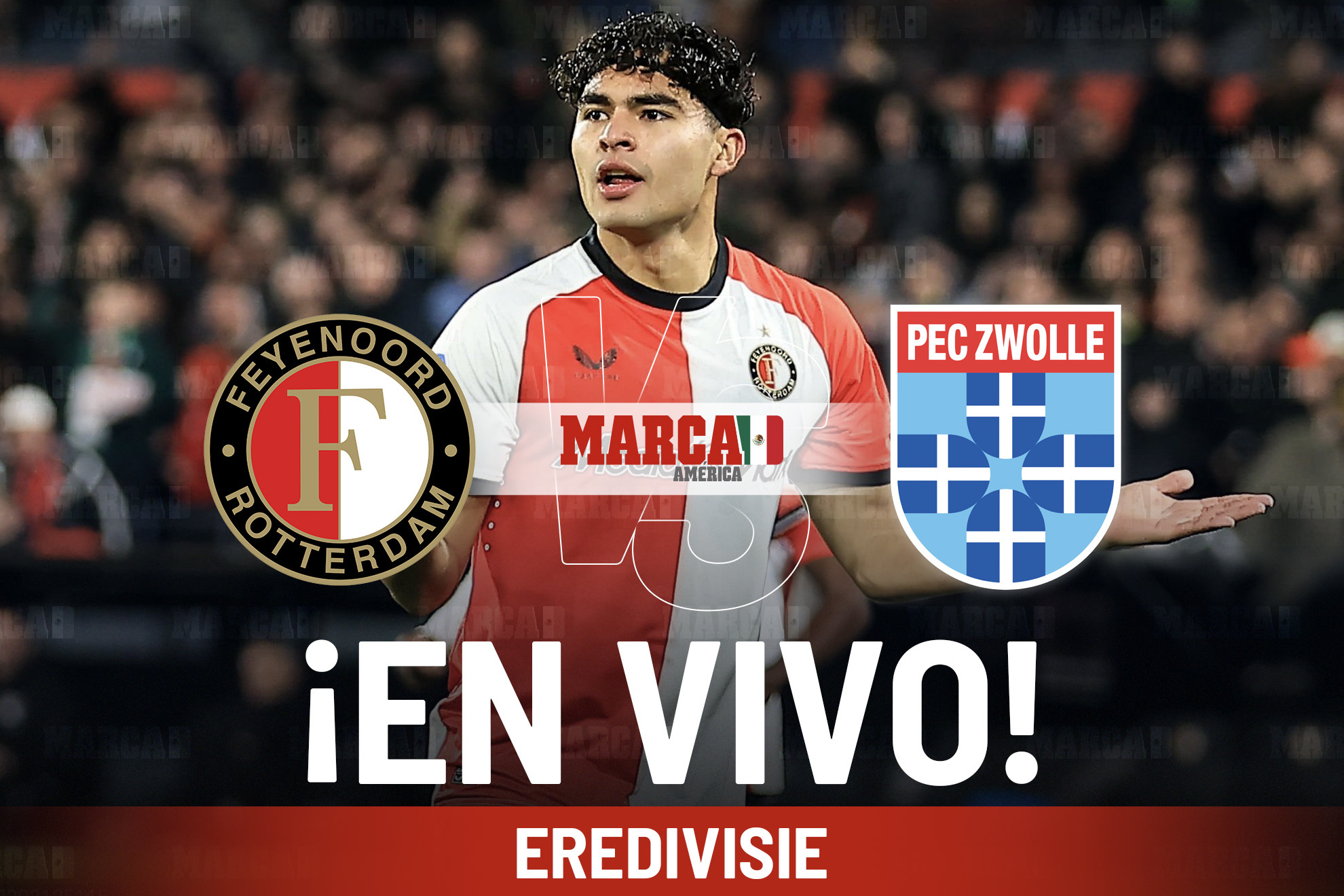Feyenoord vs PEC EN VIVO hoy. Juego Stephano Carrilo - Eredivisie 2025