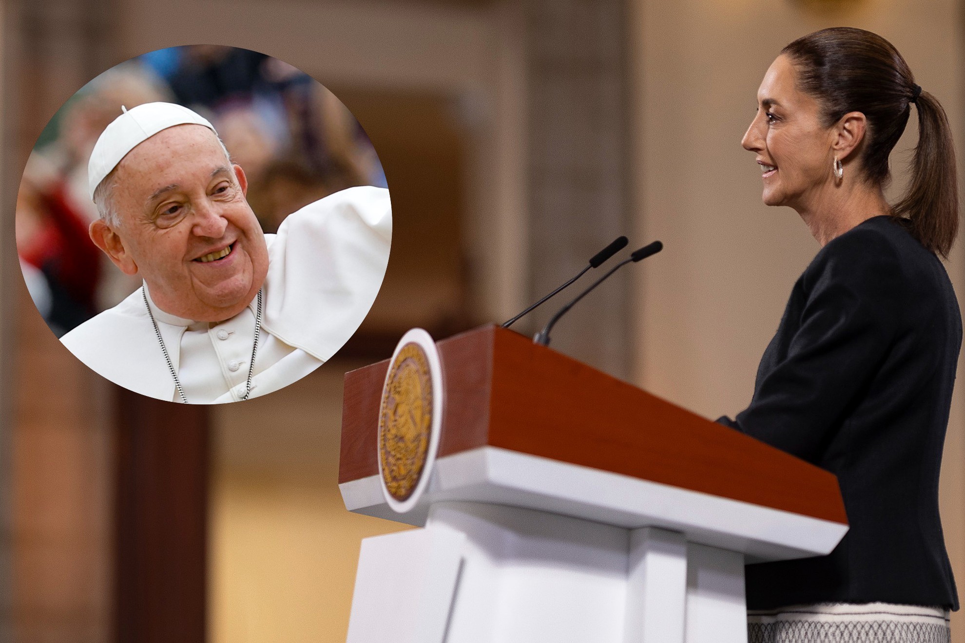 Claudia Sheinbaum mostr� un mensaje in�dito del papa en su conferencia  ma�anera
