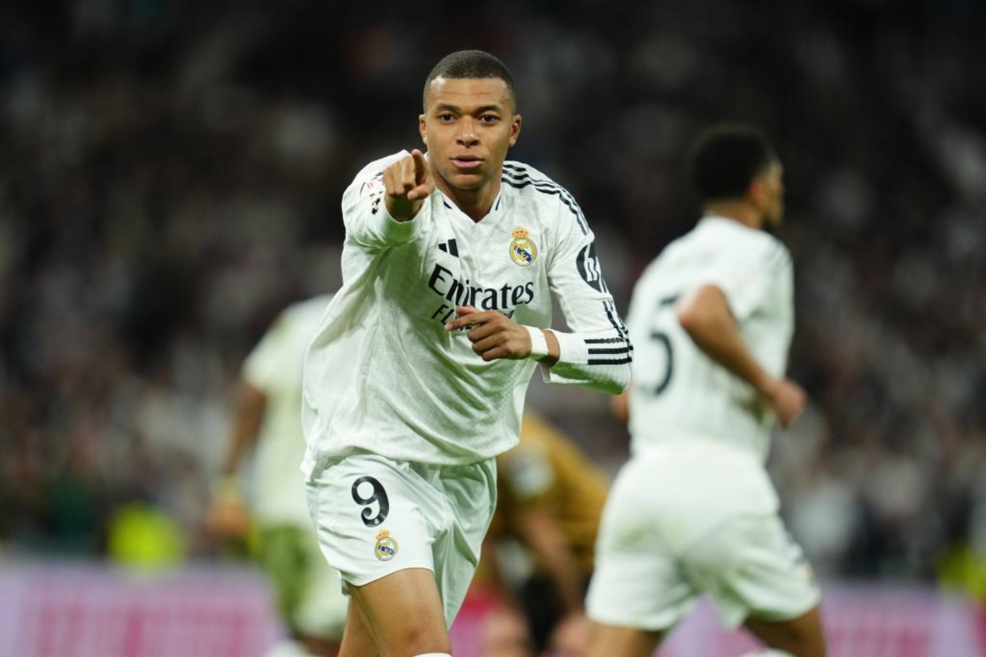 Kylian Mbapp� celebra un gol con el Real Madrid