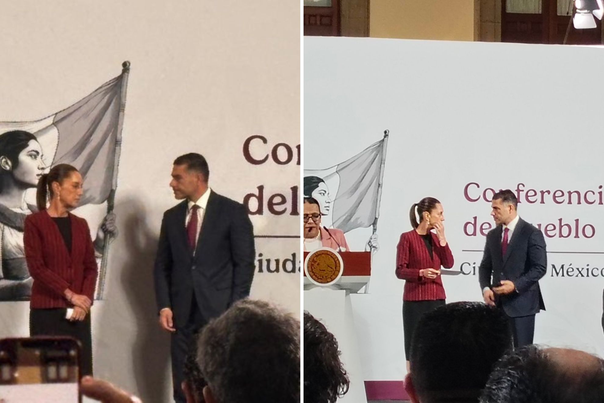 Omar Garc�a Harfuch interrumpe la Ma�anera para avisar a Sheinbaum asesinato de Ximena Guzm�n