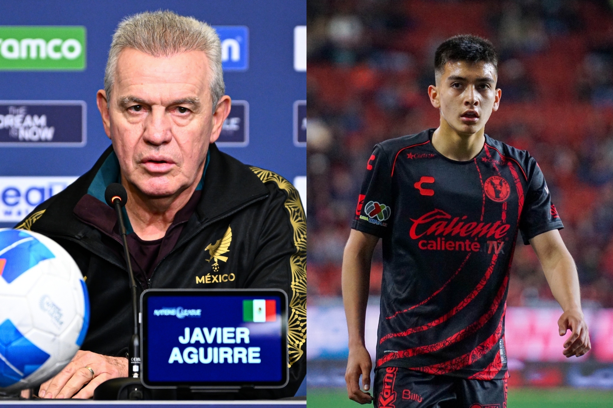 Javier Aguirre bloquea a Gilberto Mora del Maurice Revello por la Copa Oro