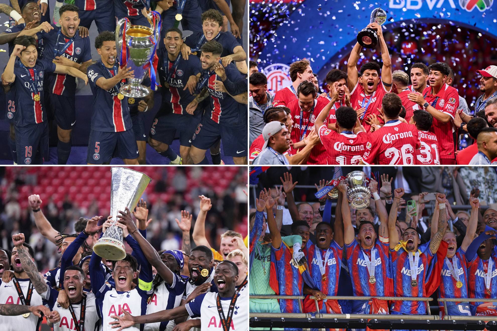 PSG Champions League Liga MX Europa League FA Cup Toluca FC Crystal Palace Tottenham