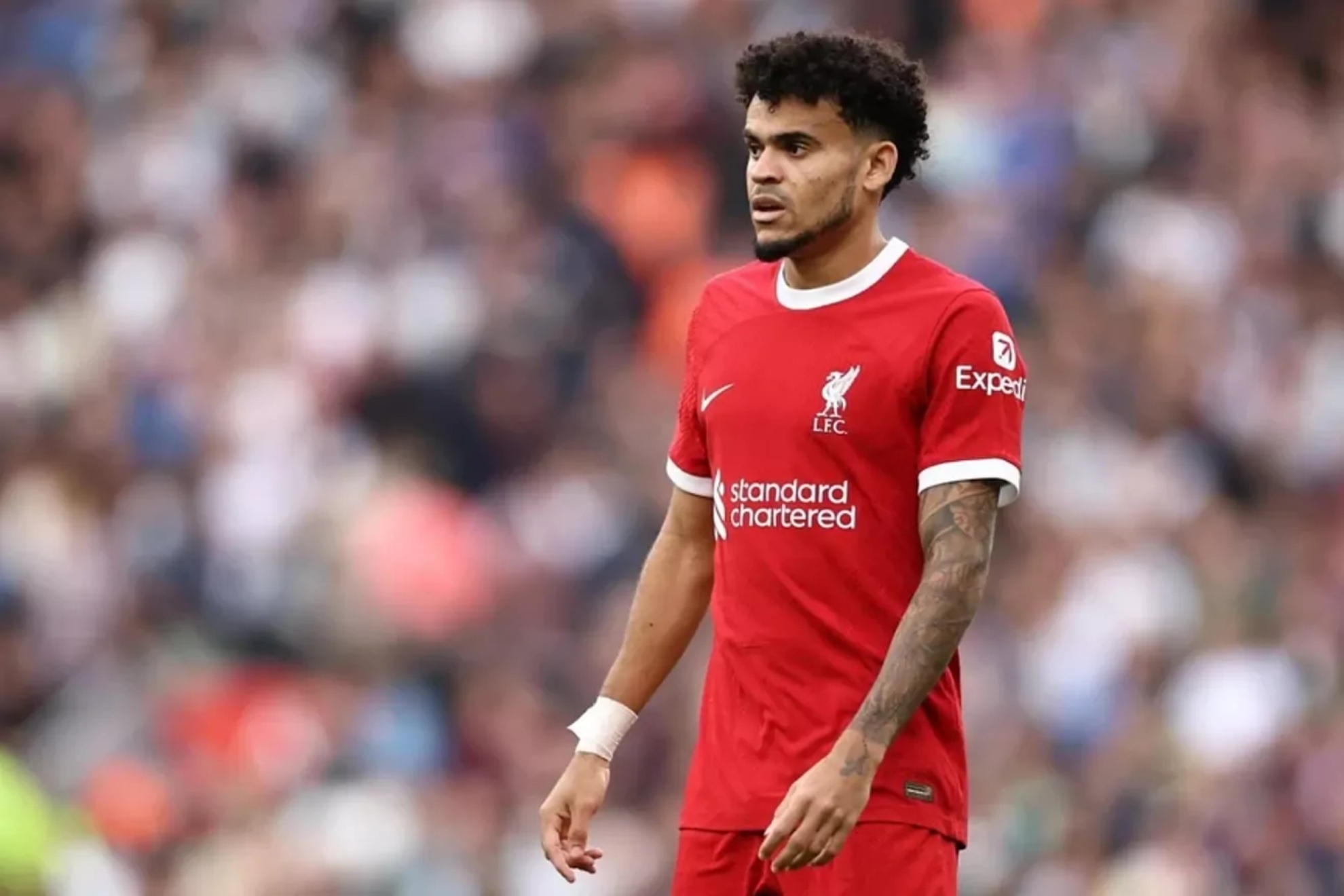 Luis D�az, en un partido con el Liverpool