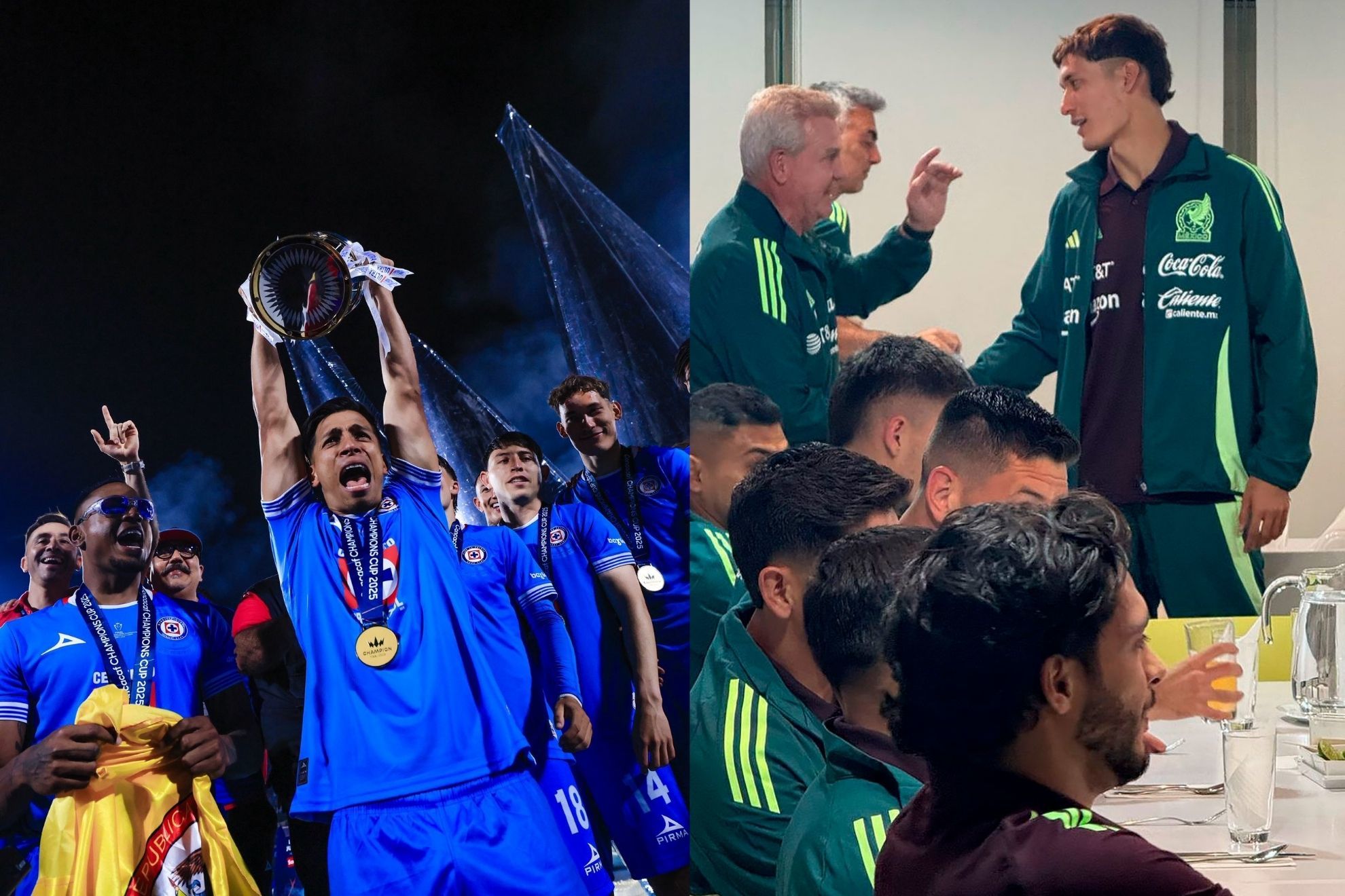 La Selecci�n Mexicana recibe a los campeones de la Concachampions con Cruz Azul