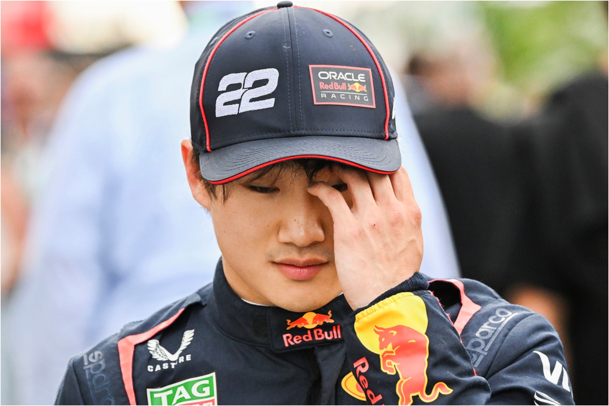 Tsunida se toca la cara durante el Gran Premio de Canad�.