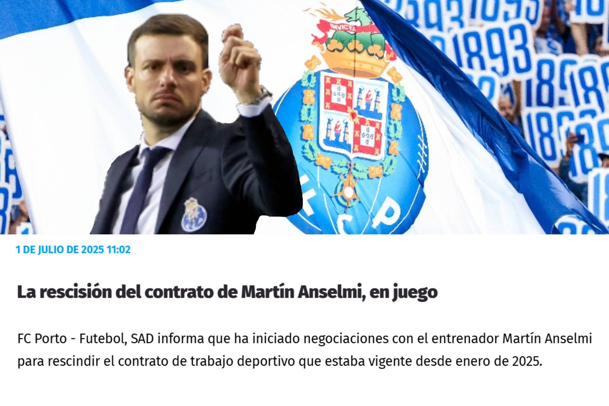 El comunicado breve de los Dragones Azules sobre Anselmi