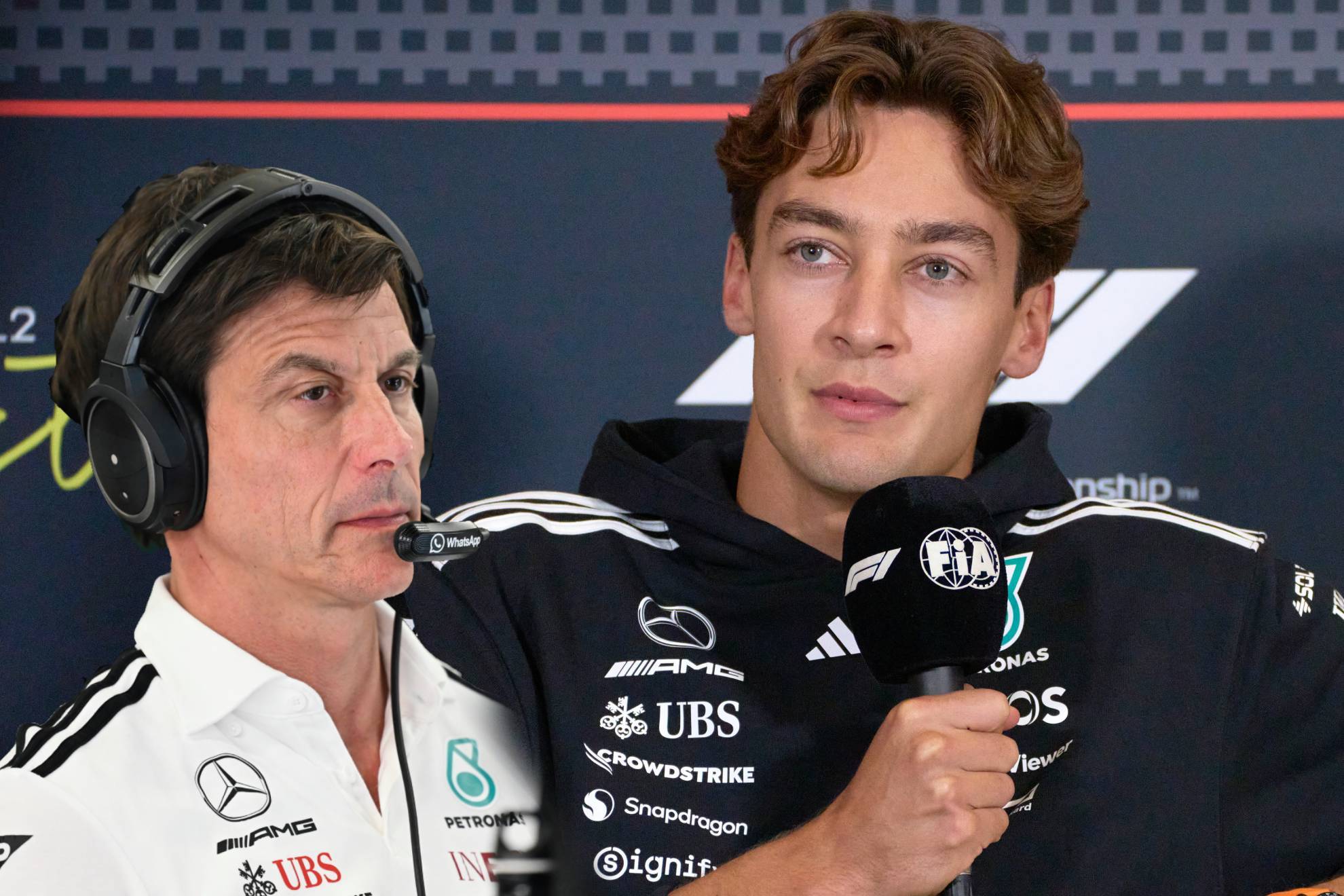 George Russell asisti� a la conferencia de prensa en Silverstone