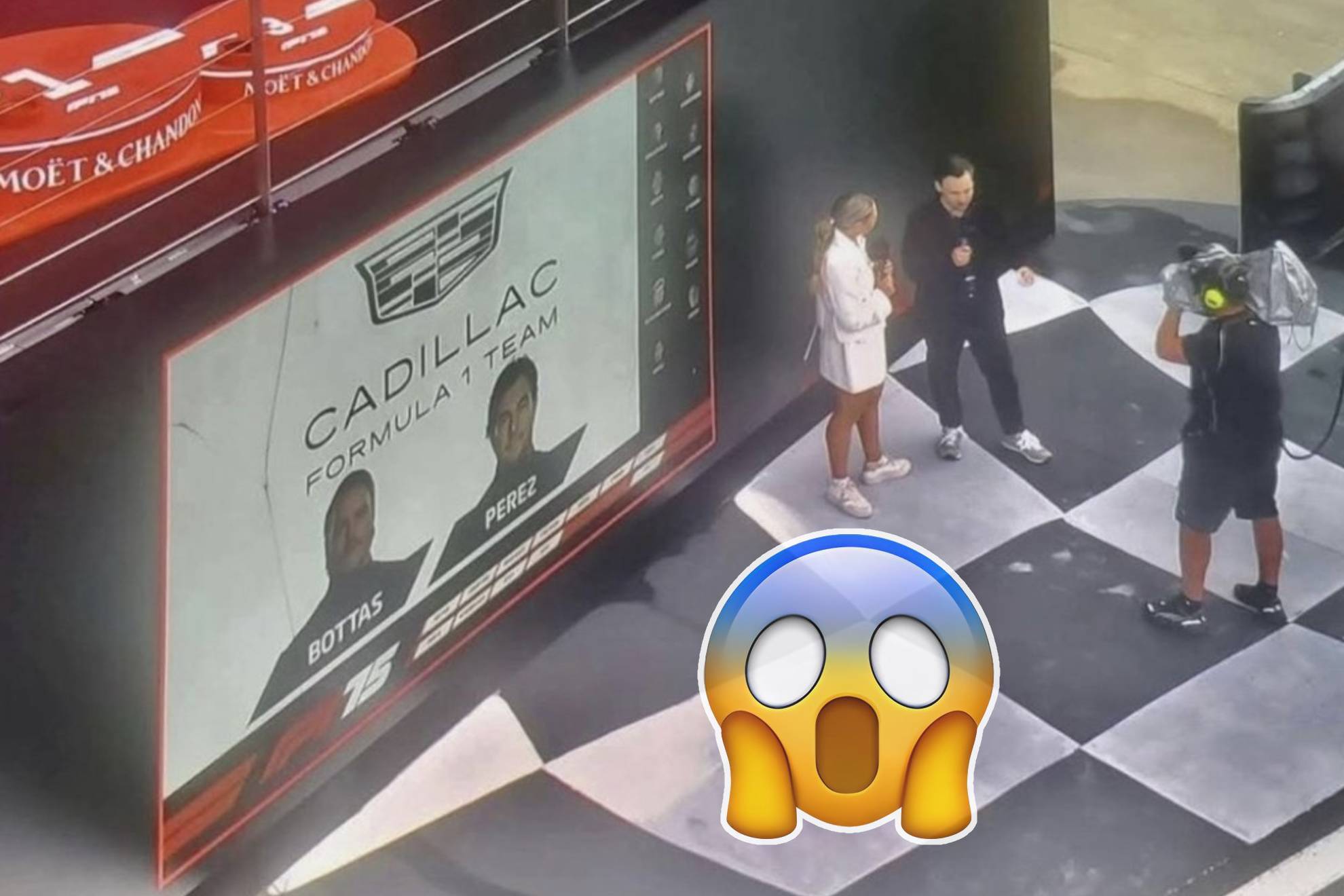 La imagen que se hizo viral de Sergio P�rez junto a Valtteri Bottas