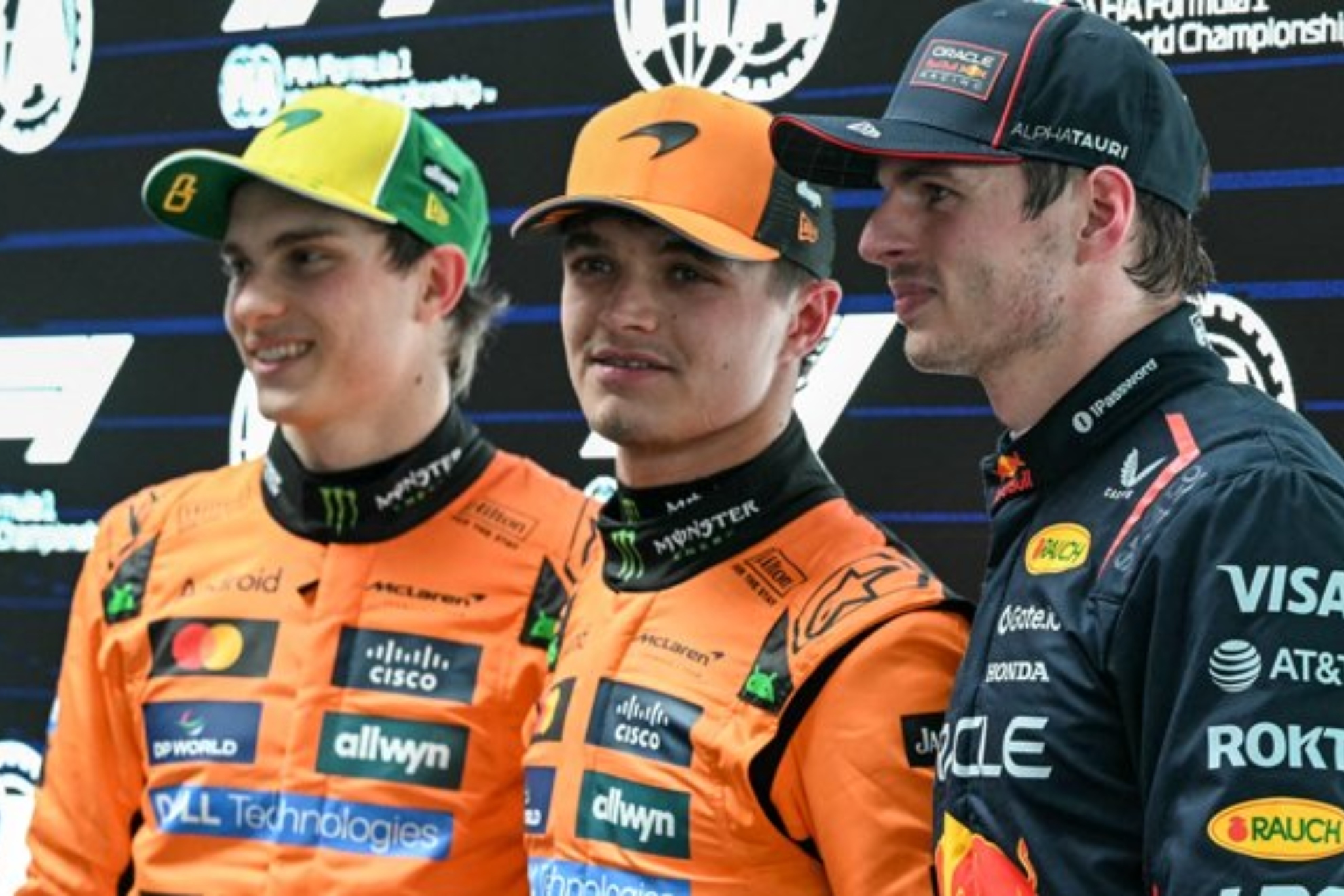 Piastri, Norris y Verstappen, en una imagen de archivo