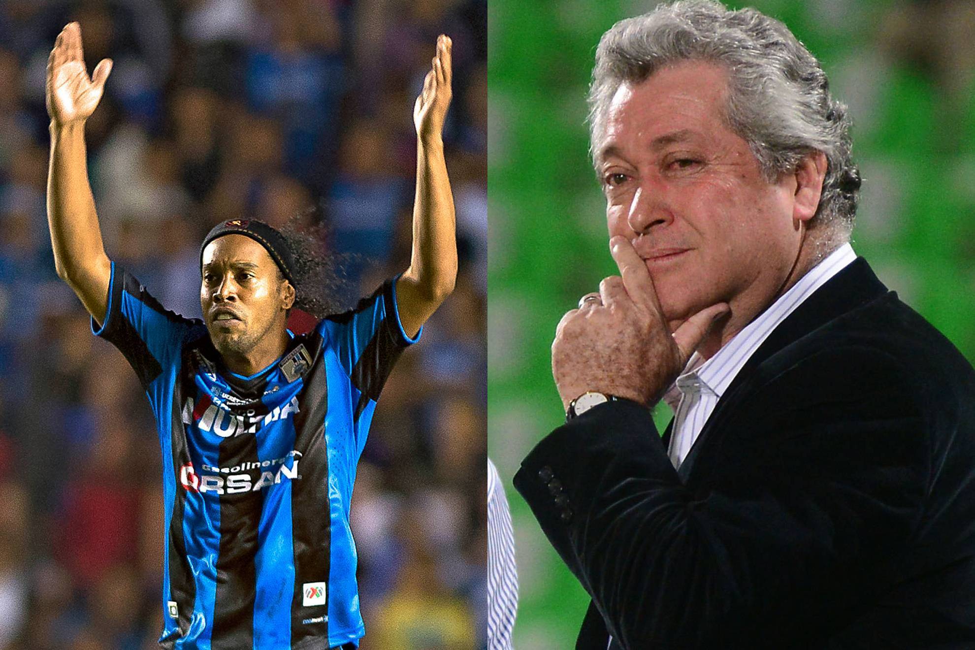 Ronaldinho y V�ctor Manuel Vucetich.