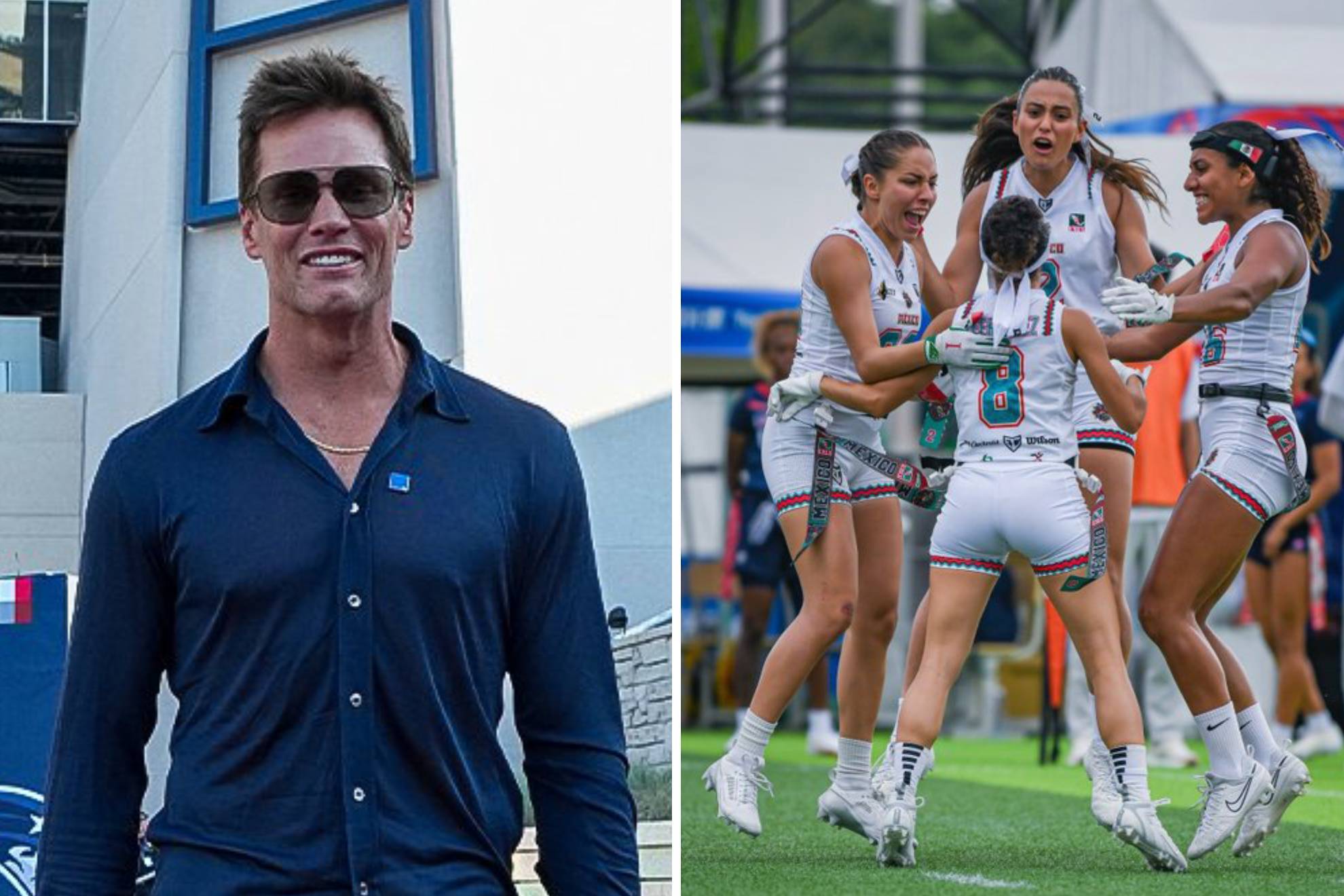 Tom Brady alaba pasi�n de la Selecci�n Mexicana Femenil de Flag Football.