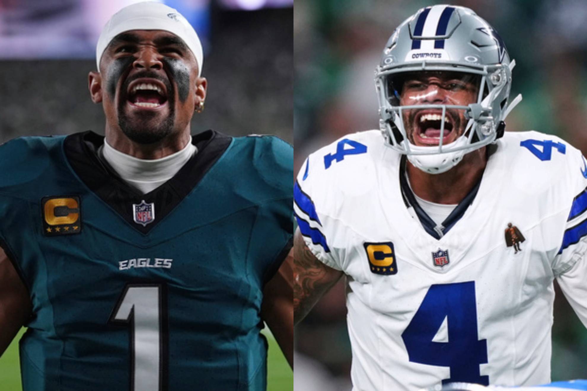 Jalen Hurts y Dak Prescott.