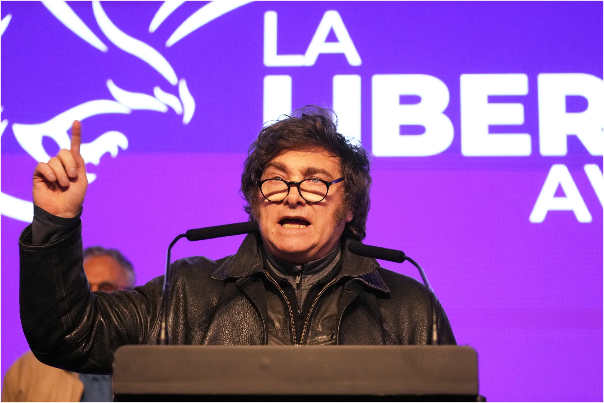 Javier Milei, durante un mintin pol�tico.