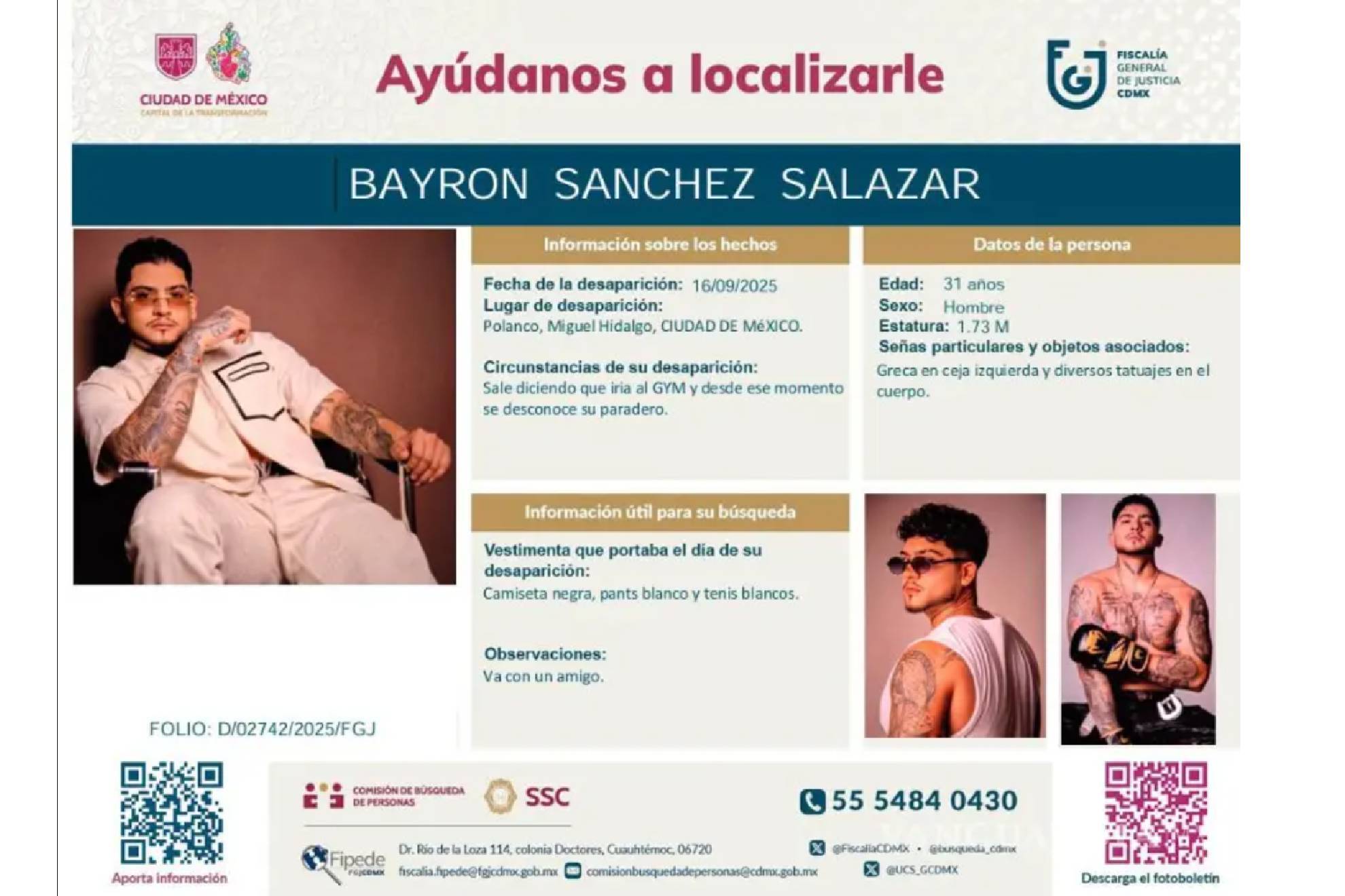 Ficha de búsqueda de: Bayron Sánchez Salazar.