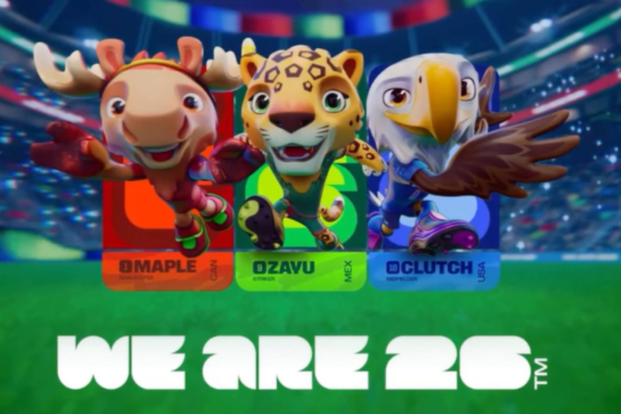 Maple, Zayu y Clutch animarán el Mundial 2026