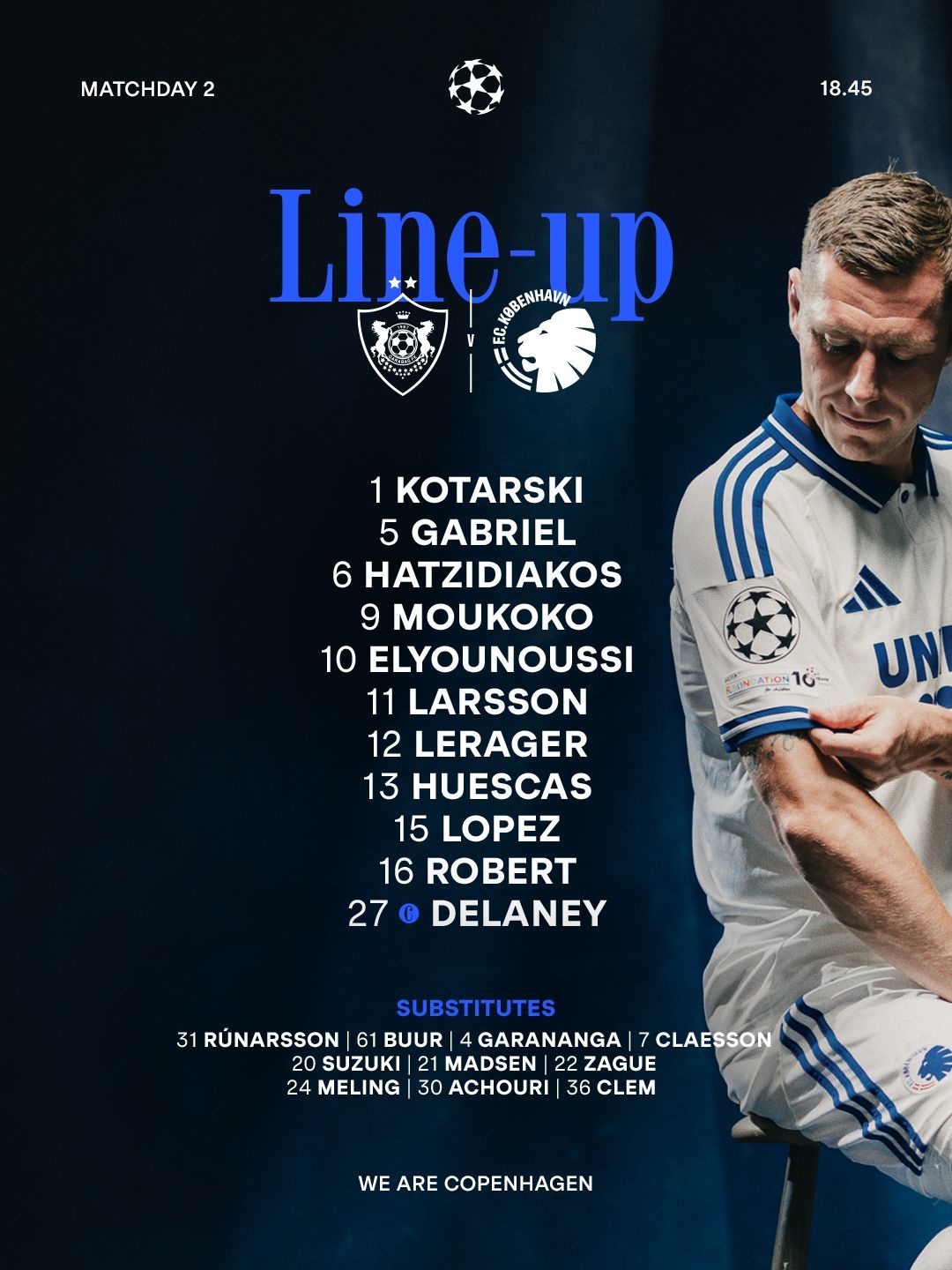 Qarabag vs Copenhague EN VIVO: Rodrigo Huescas sale por lesión de ...