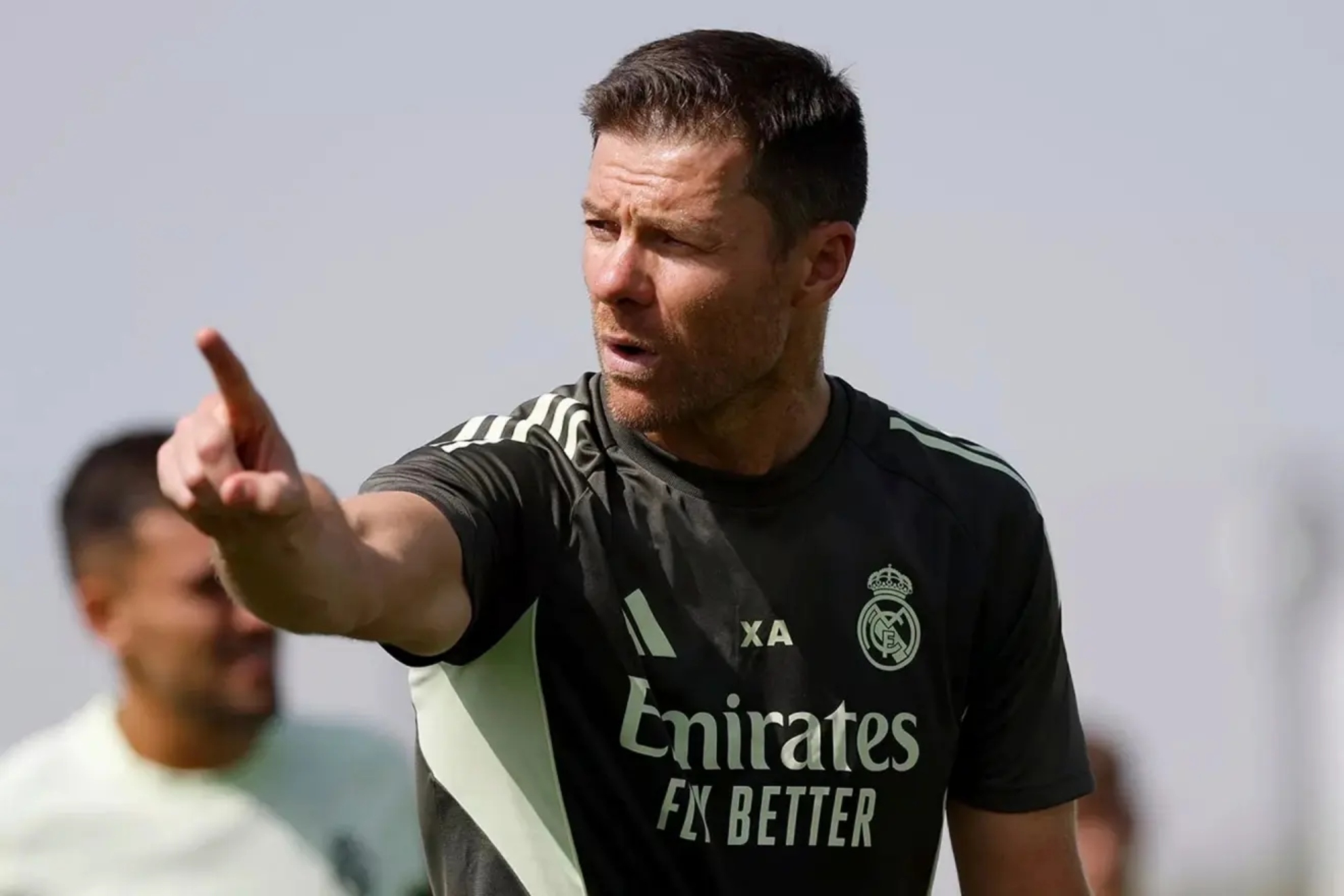 Xabi Alonso, durante un entrenamiento con el Real Madrid