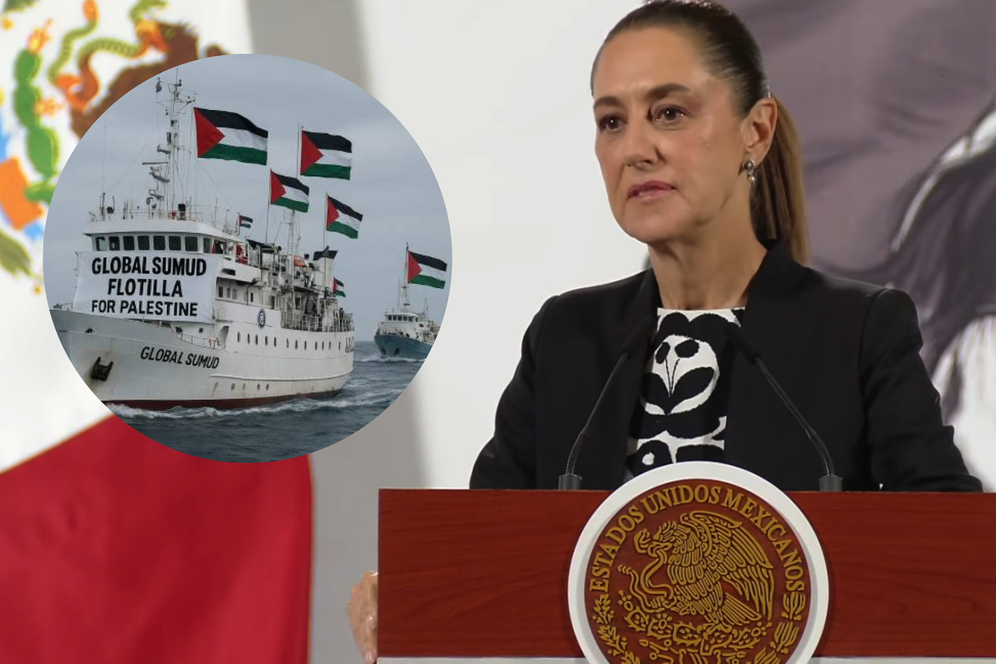 Sheinbaum alza la voz contra Israel: �Qu� pasar� con mexicanos que iban a Gaza en flotilla Global Sumud?