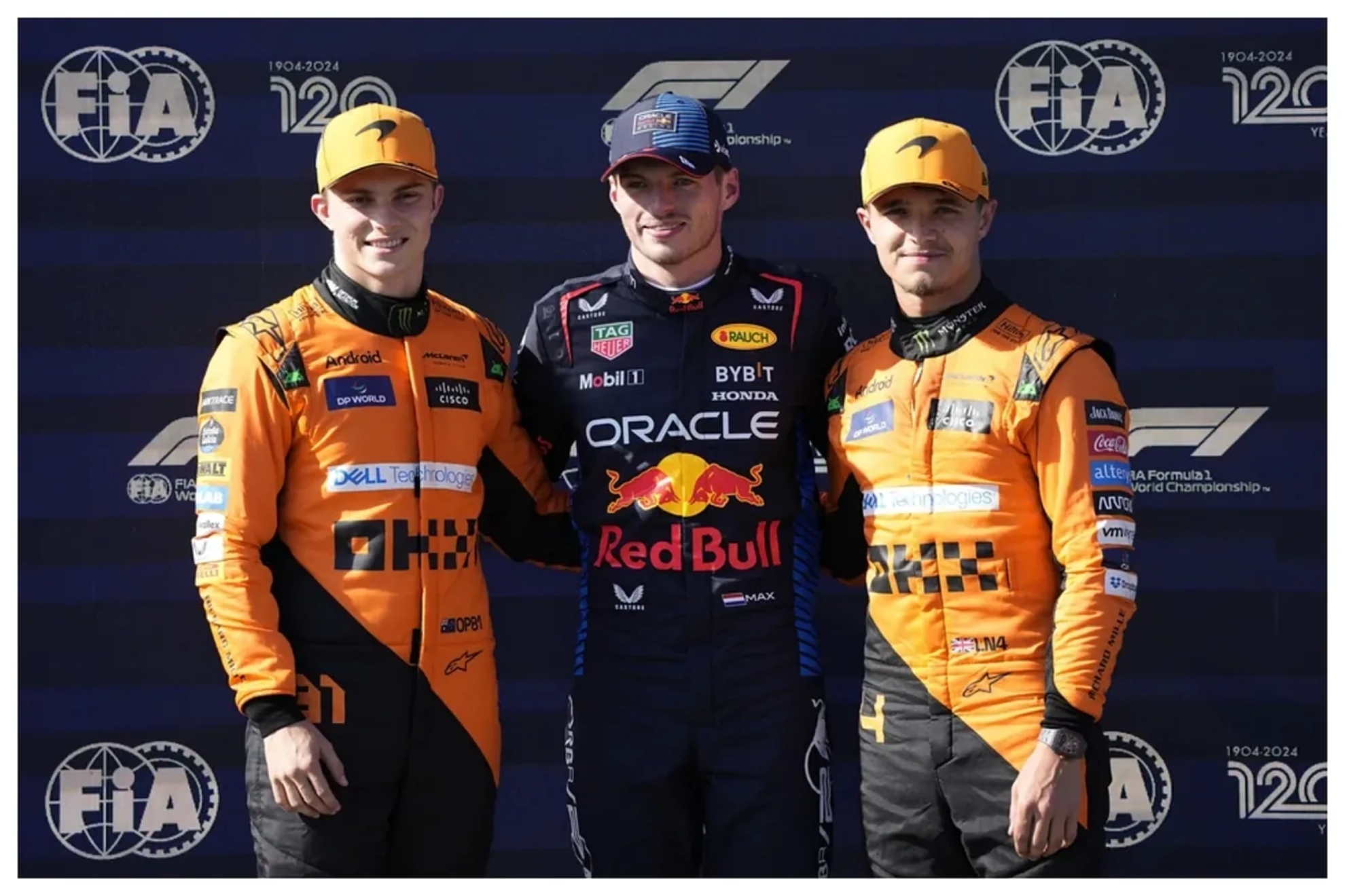 Piastri, Verstappen y Norris, en una imagen de archivo