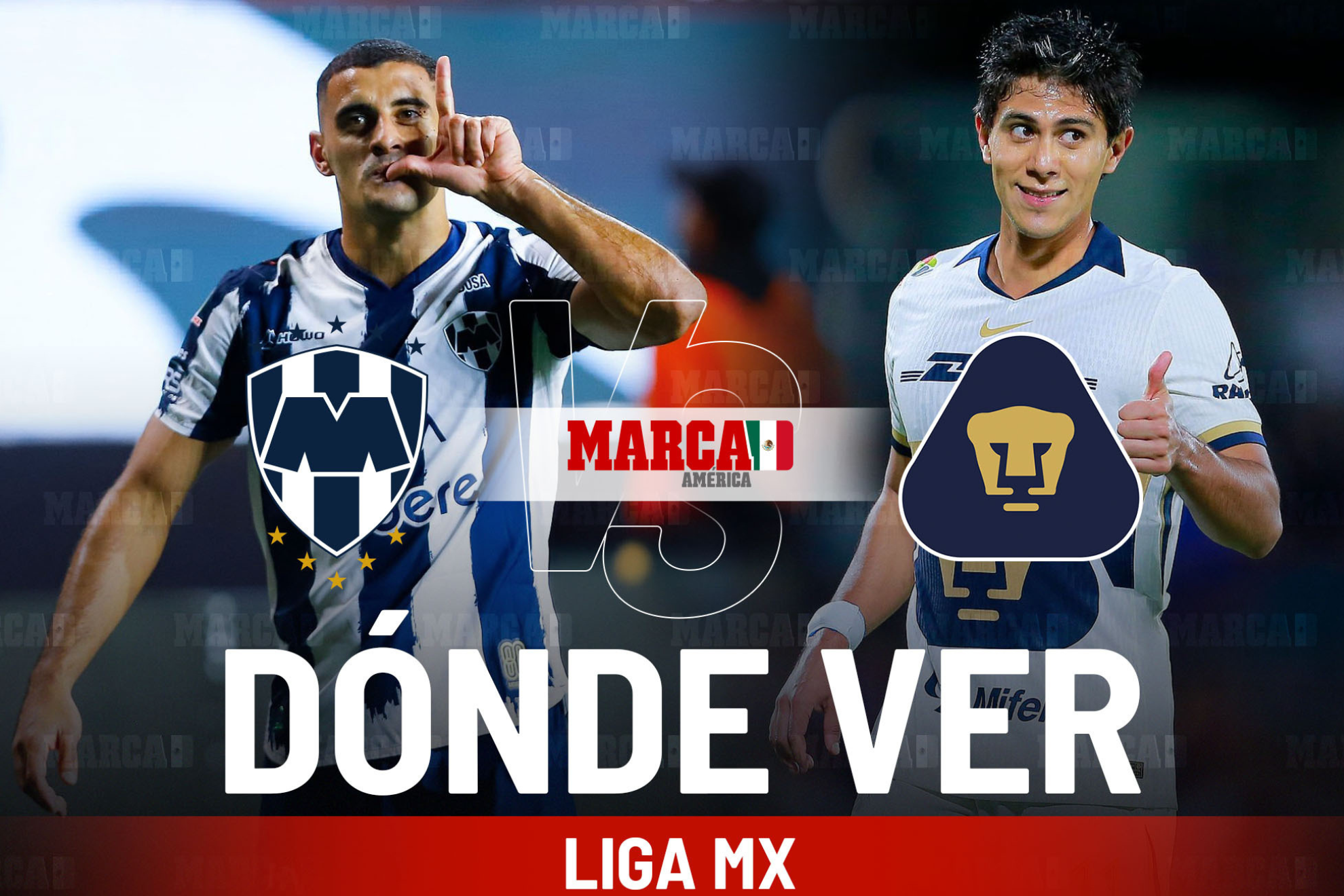 Monterrey vs Pumas: D�nde ver el reto entre Berterame y Canales vs Mas�as, horario y alineaciones