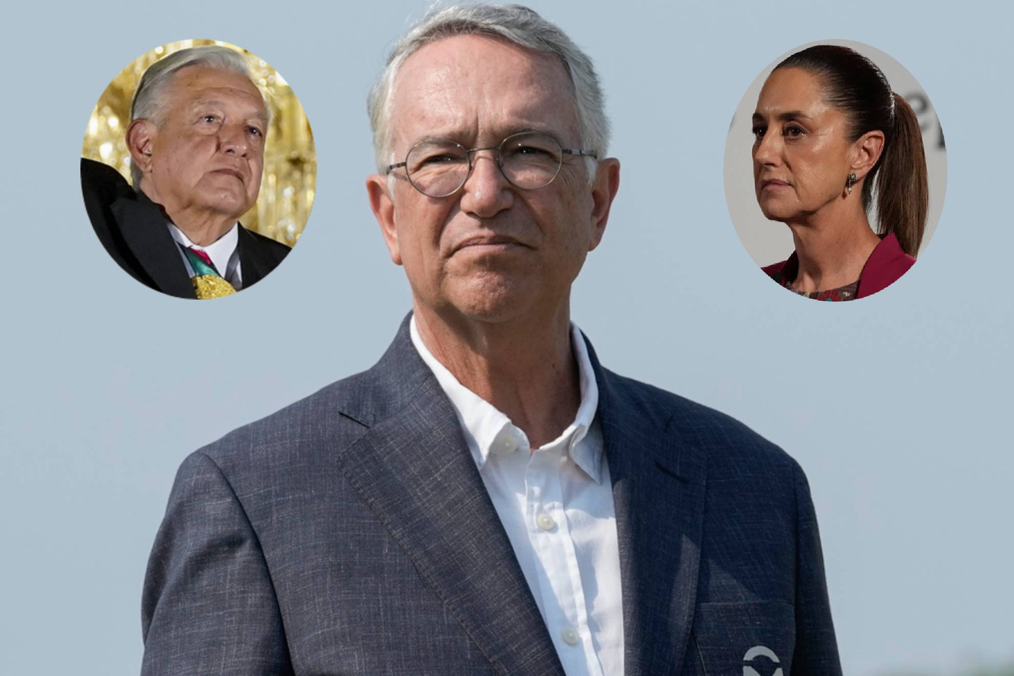 AMLO, Salinas Pliego y Sheinbaum.