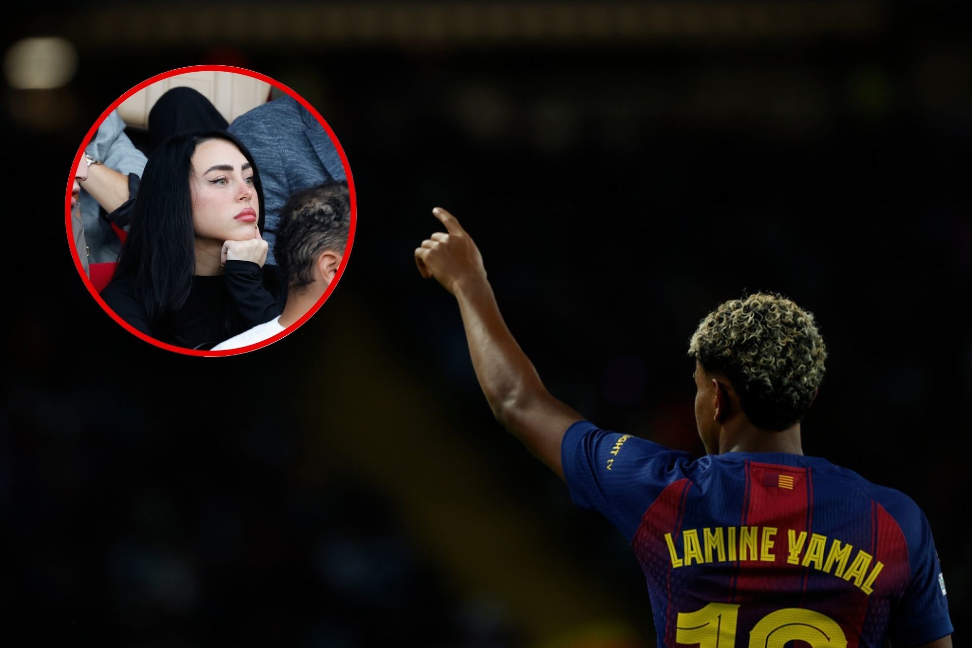La reacci�n de Lamine Yamal al ver a Nicki Nicole entre jugadores del Barcelona