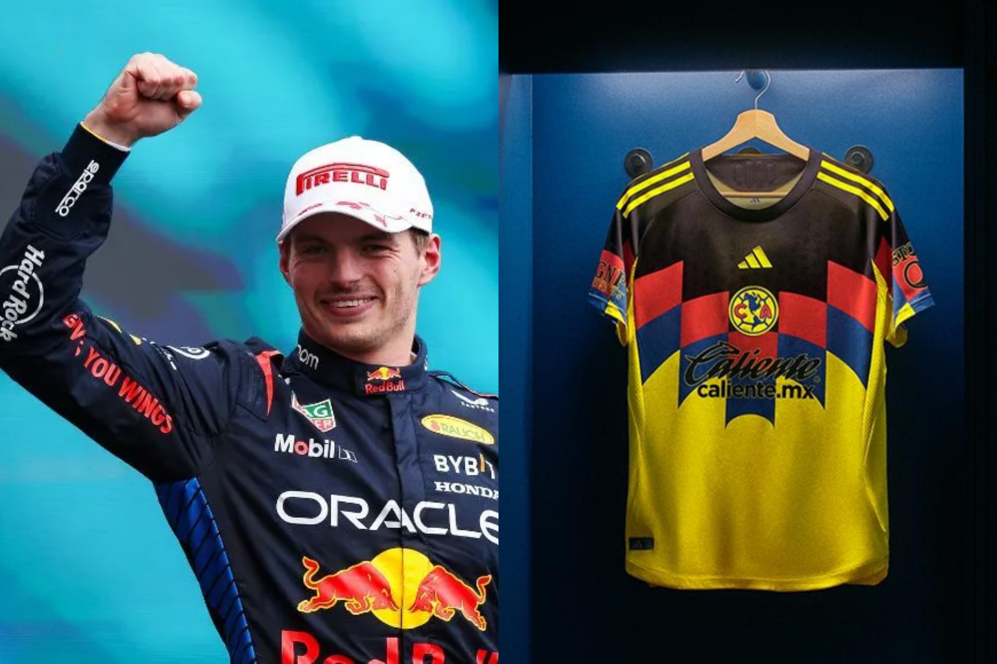 Jugadores del Am�rica hacen fugaz viaje tras empate vs Mazatl�n y llegan al GP de M�xico para regalarle playera a Verstapppen