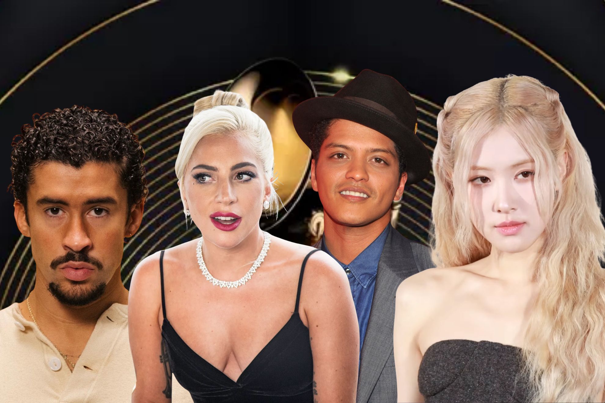 Bad Bunny, Lady Gaga, Bruno Mars y Ros� buscan hacer historia �Qui�nes son los nominados a los GRAMMYs 2025?