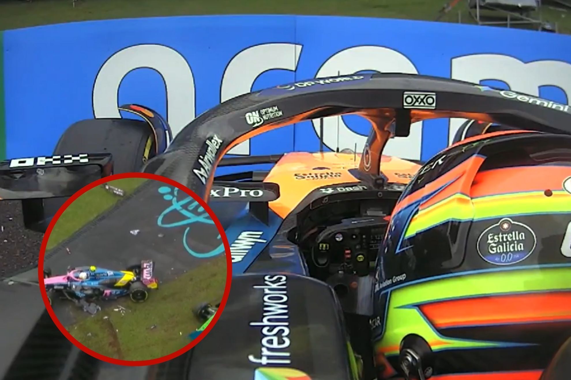 Duro accidente de Piastri en Sprint de Brasil: Ve c�mo se aleja del t�tulo