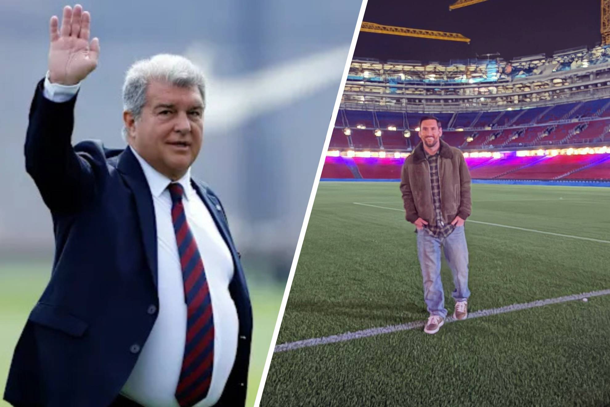 El presidente de los Blaugranas no ocult� su agrado de ver a Messi en el Camp Nou