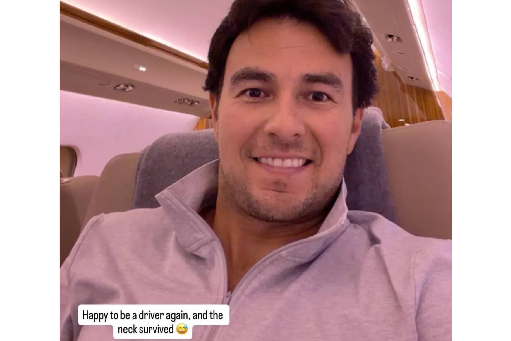 Checo P�rez sobrevive a su primer test con Cadillac F1 y su cuello lo agradece.