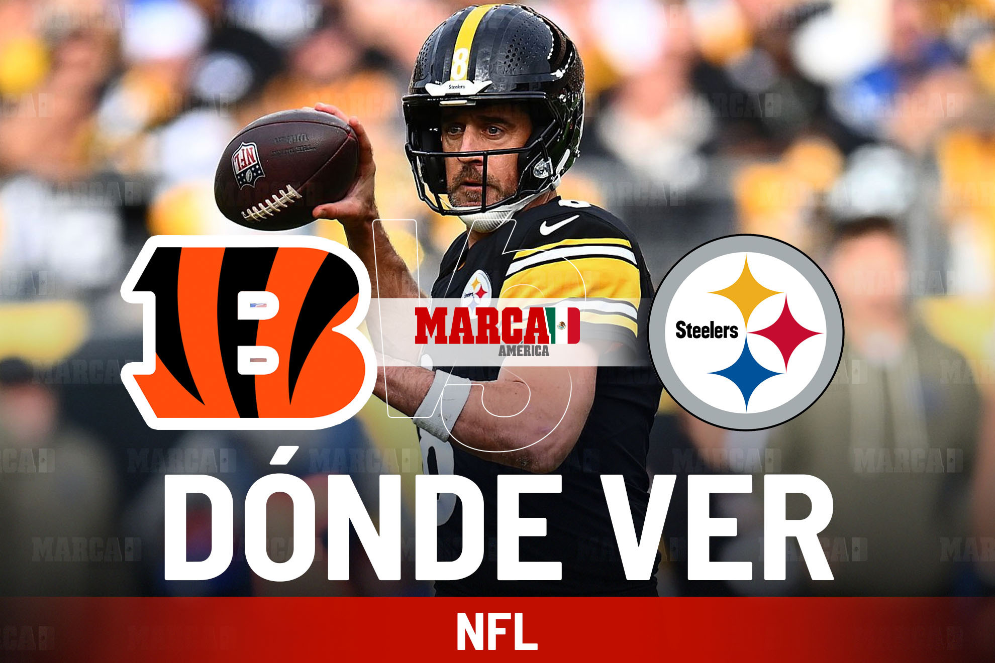 Steelers vs Bengals: D�nde ver el partido de la Semana 11 de la NFL y a qu� hora juega Aaron Rodgers