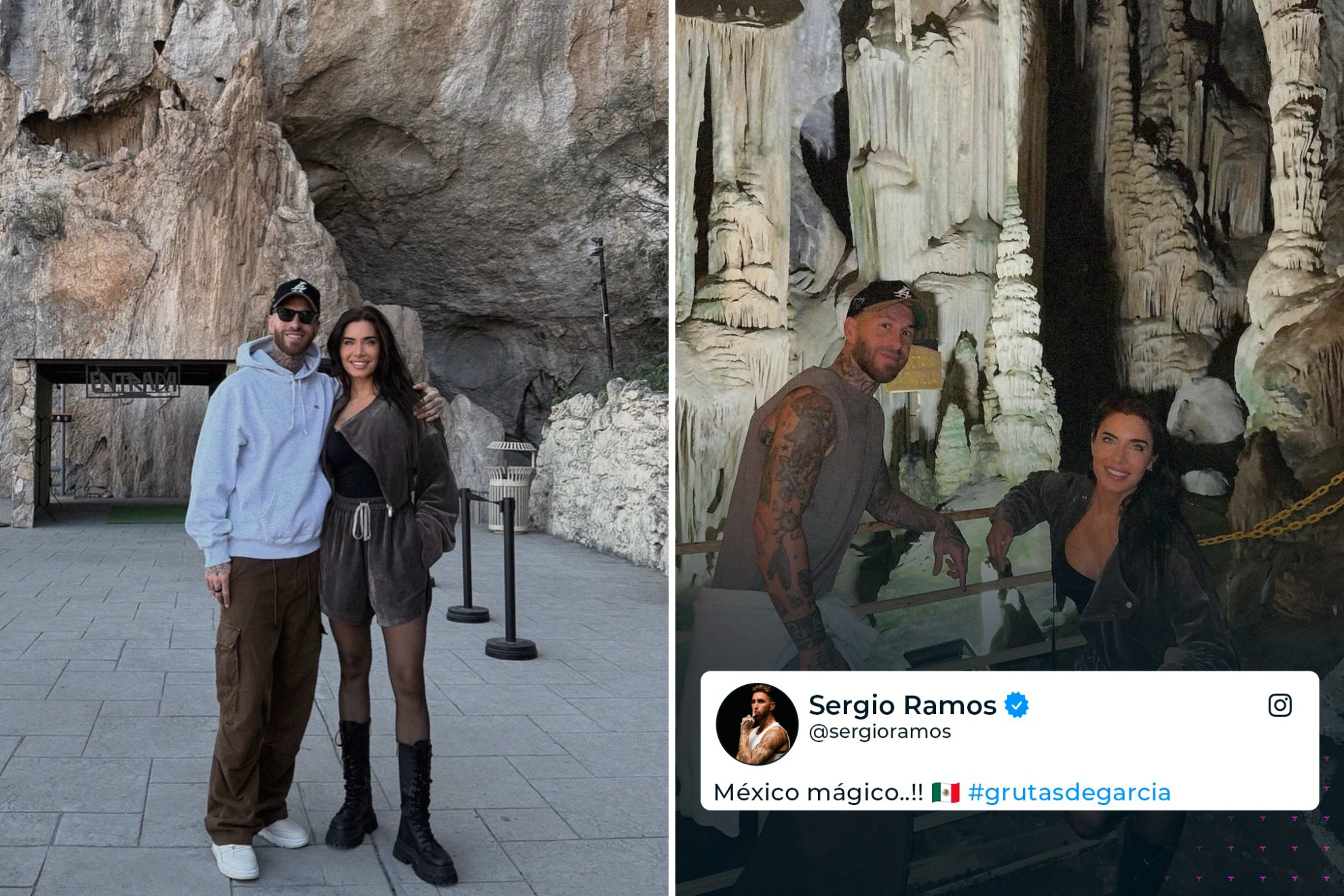 Sergio Ramos y Pilar Rubio se enamoran m�s de M�xico con visita a unas grutas