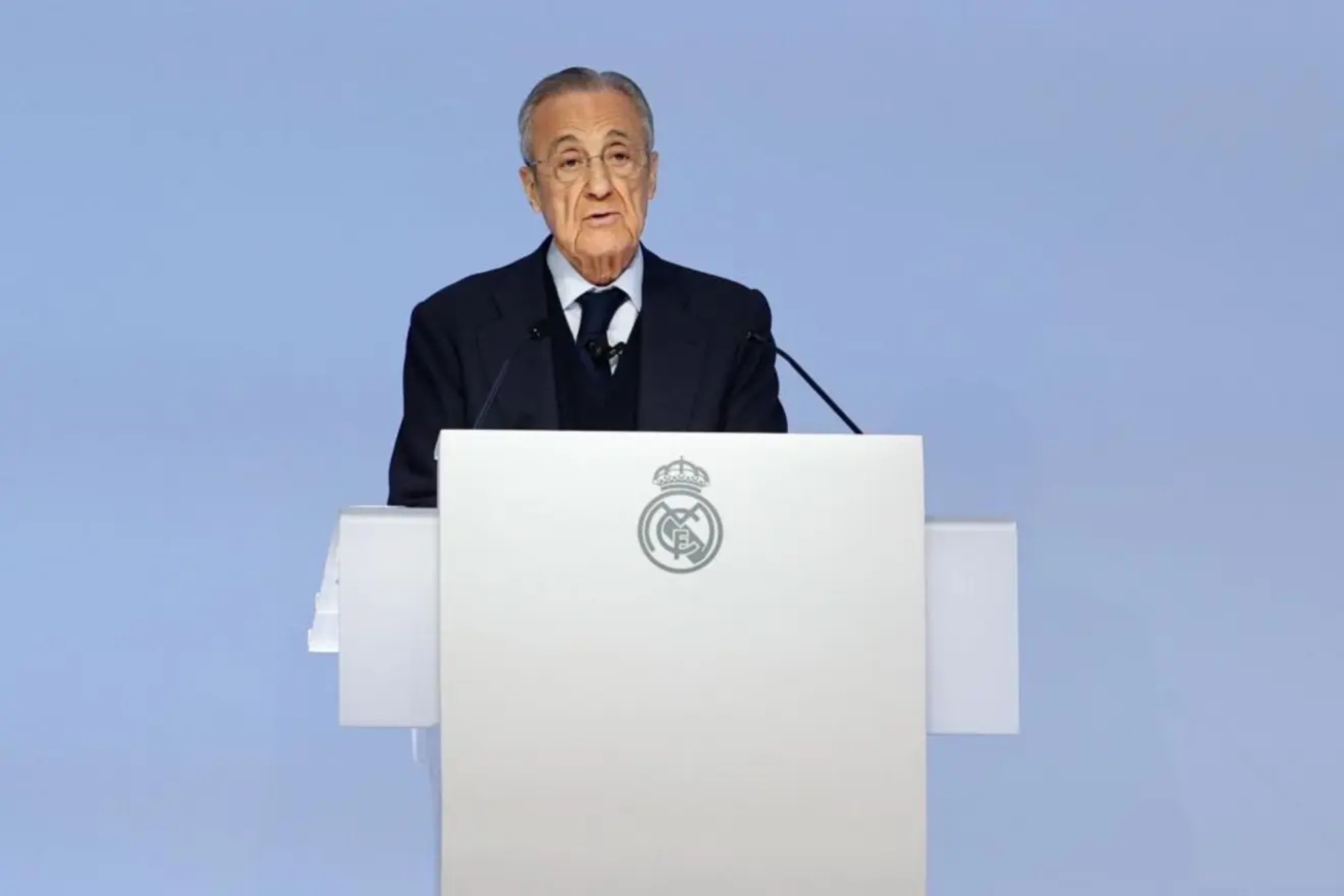 Florentino P�rez, durante la Asamblea del club