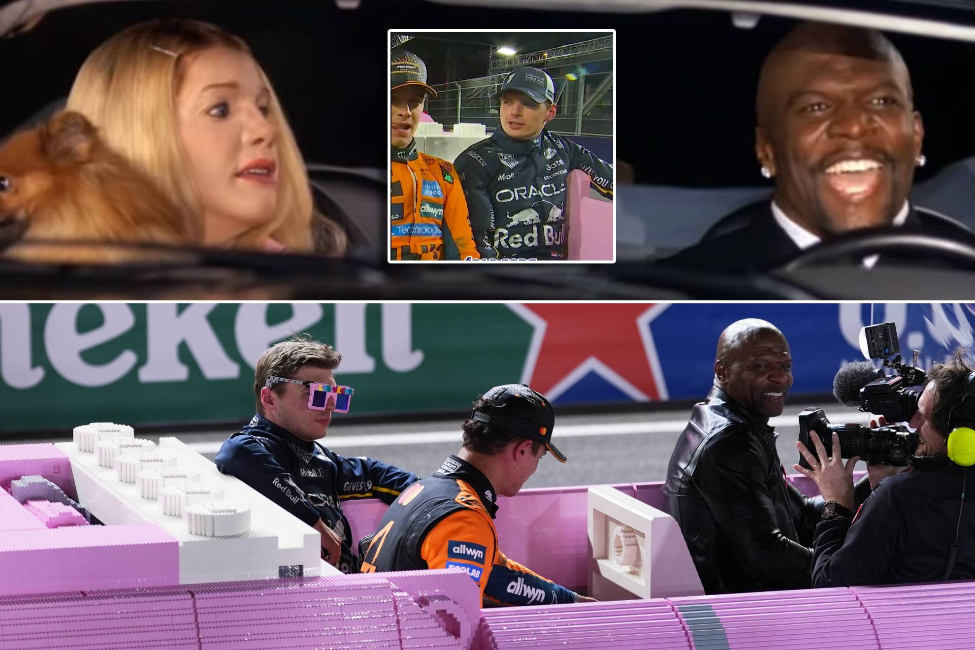 El actor estadounidense vivi� un momento curioso con los pilotos de F1