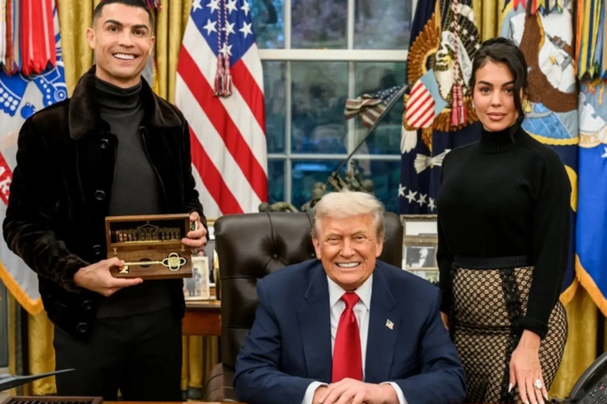 Cristiano, junto a Trump y Georgina