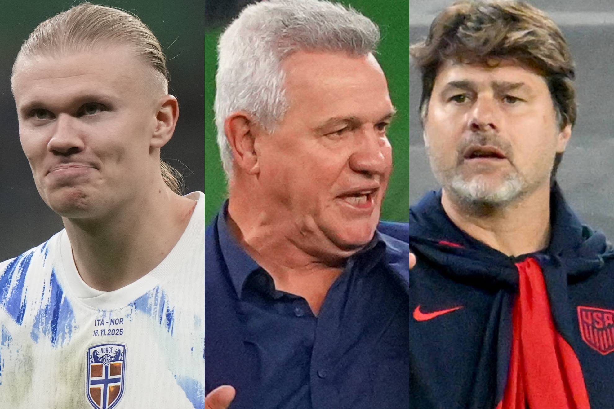 Erling Haaland, Jaiver Aguirre y Mauricio Pochettino.