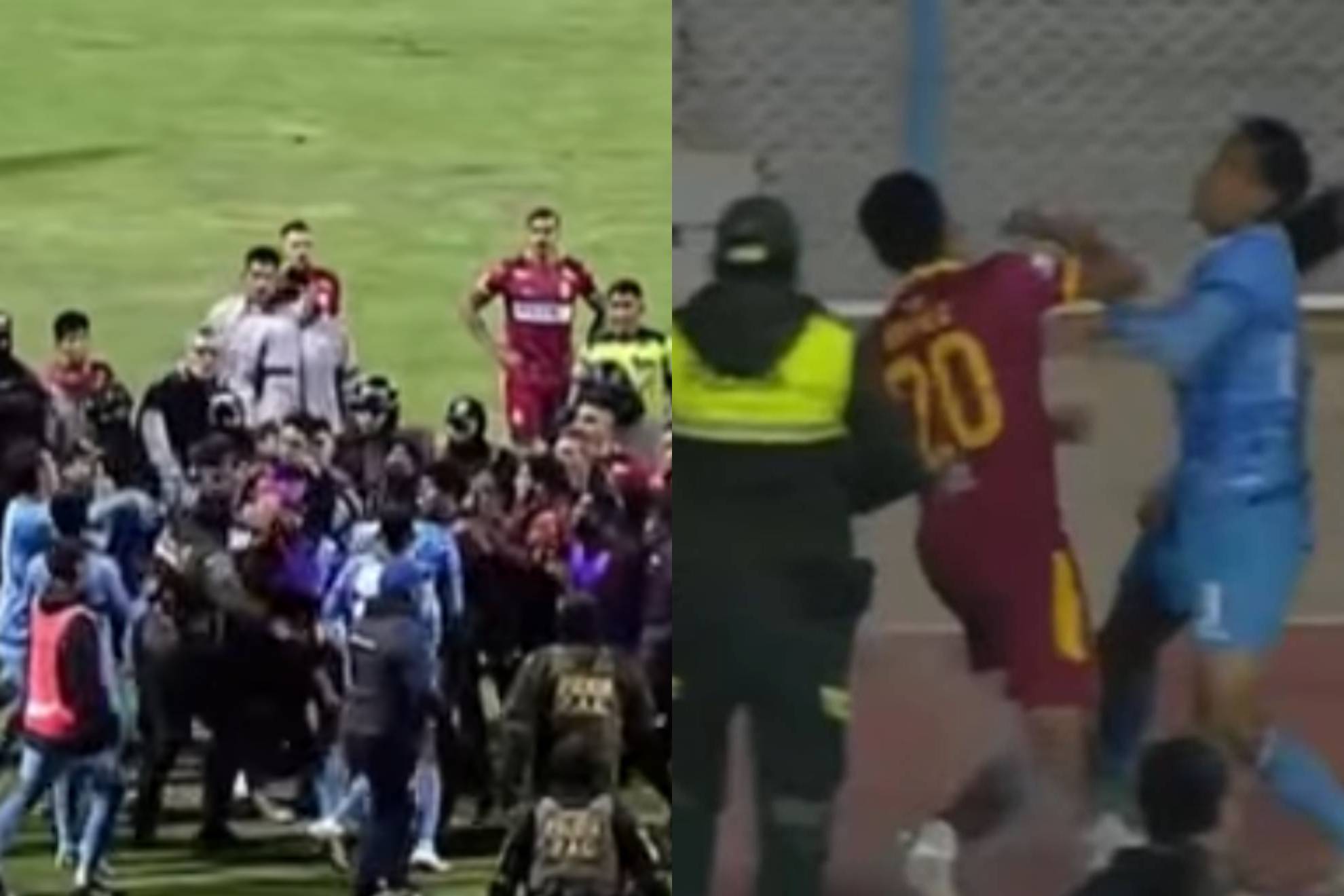 Batalla campal entre Real Oruro y Blooming en Bolivia.