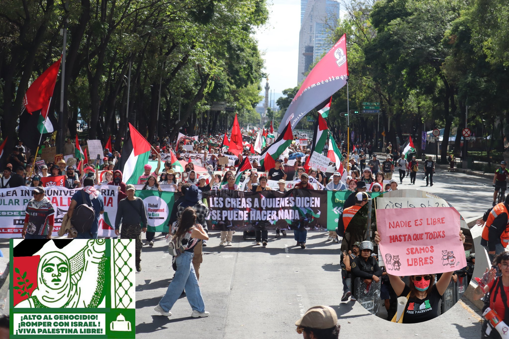 �Cu�ntos contingentes se unir�n a la marcha por Palestina en CDMX y cu�les ser�n las calles cerradas?