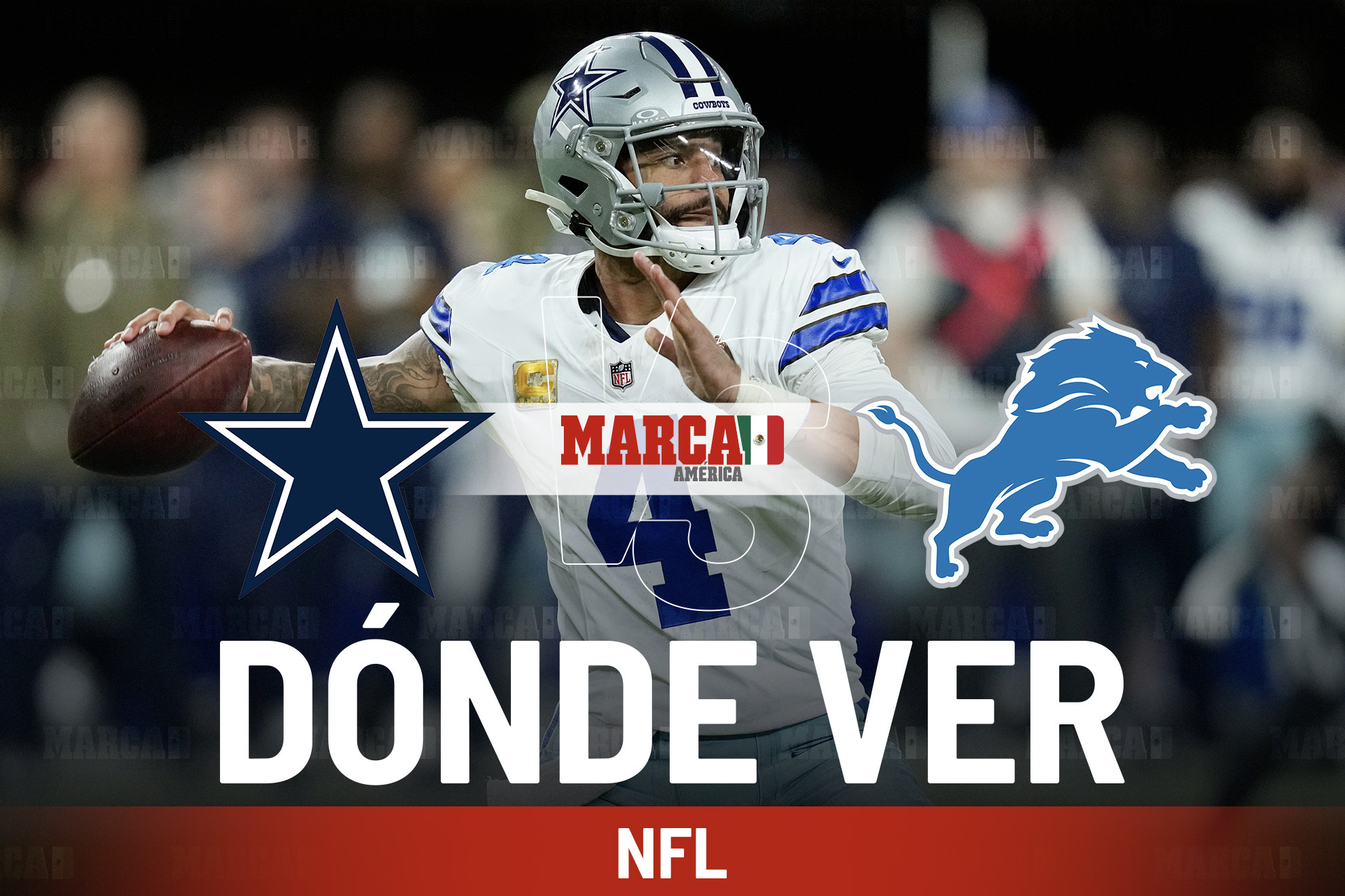 Cowboys vs Lions: d�nde ver a Dak Prescott y a qu� hora inicia hoy el juego de la NFL en la semana 14