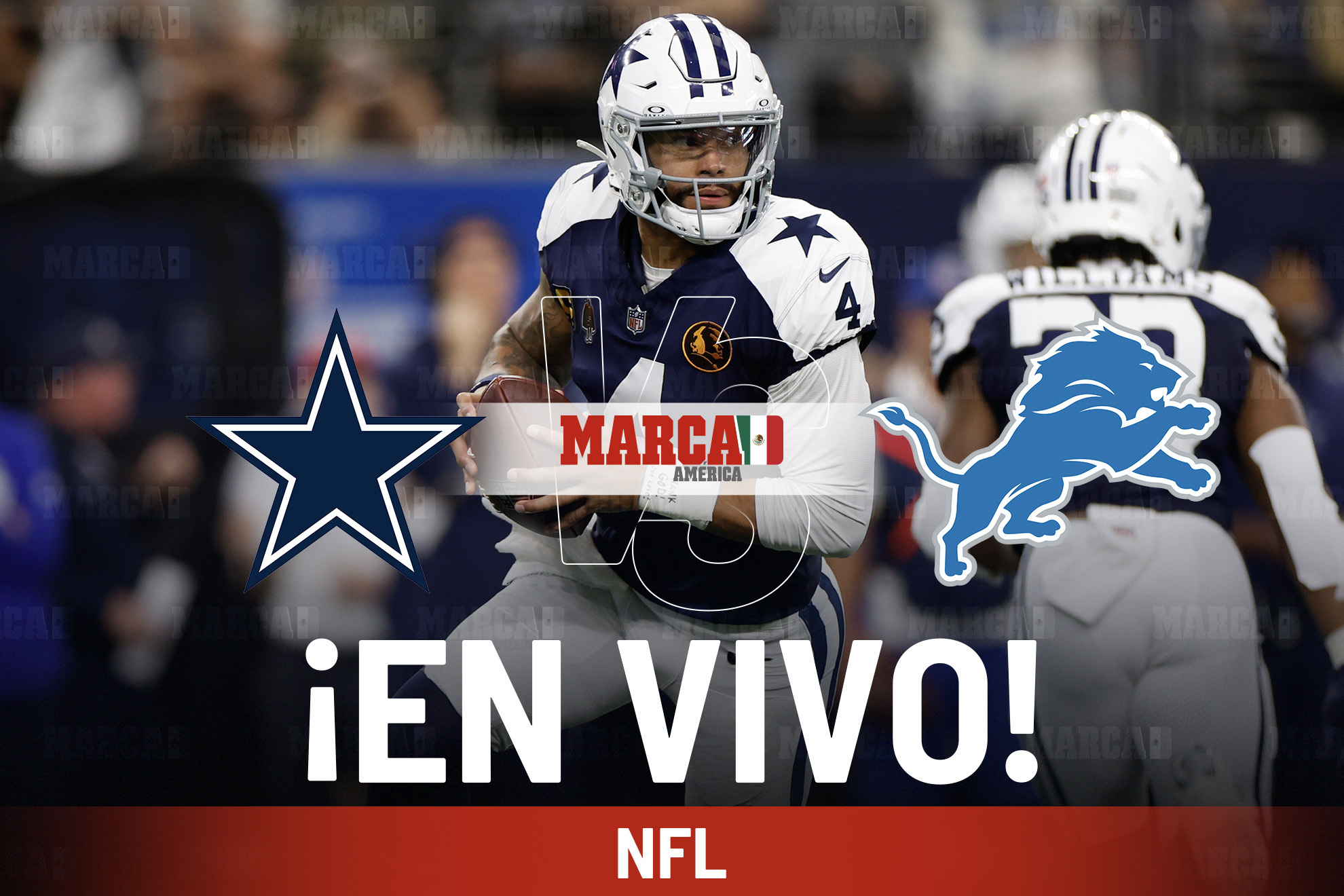 Cowboys vs Lions EN VIVO Online. Partido de Dak Prescott Hoy de la NFL 2025