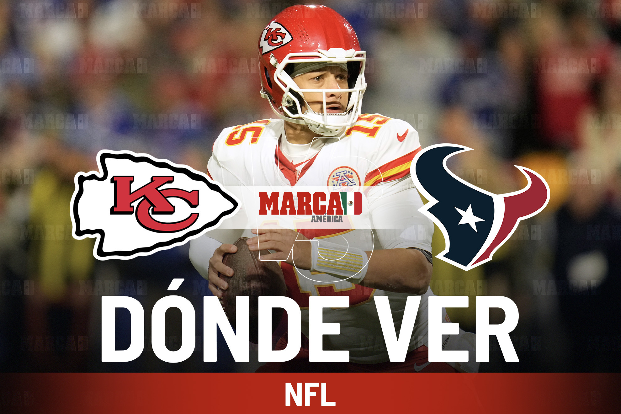 Texans vs Chiefs: D�nde ver el partido de la Semana 14 de la NFL y en qu� horario juega Mahomes