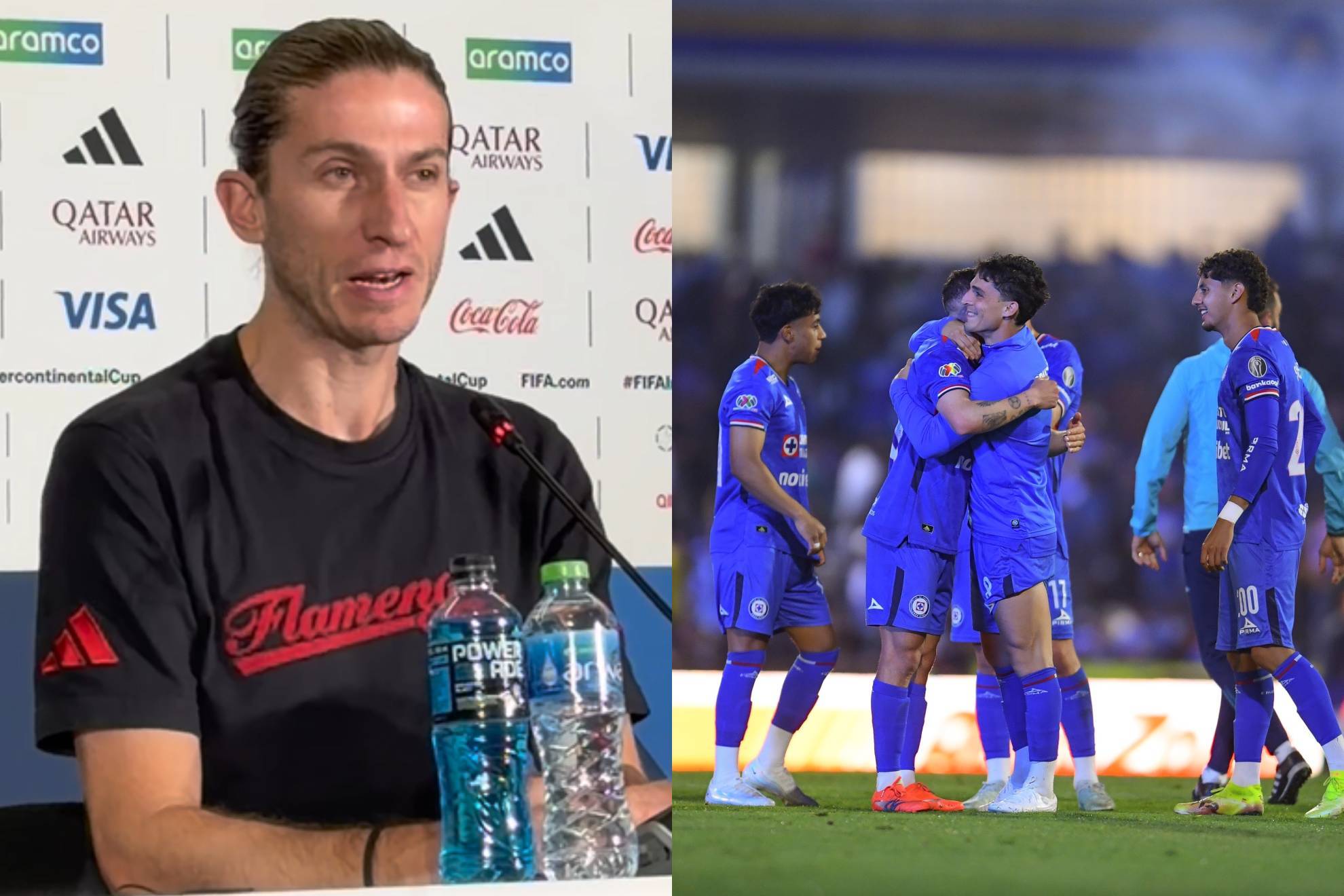 Filipe Luis se cuida de Lorenzo Faravelli