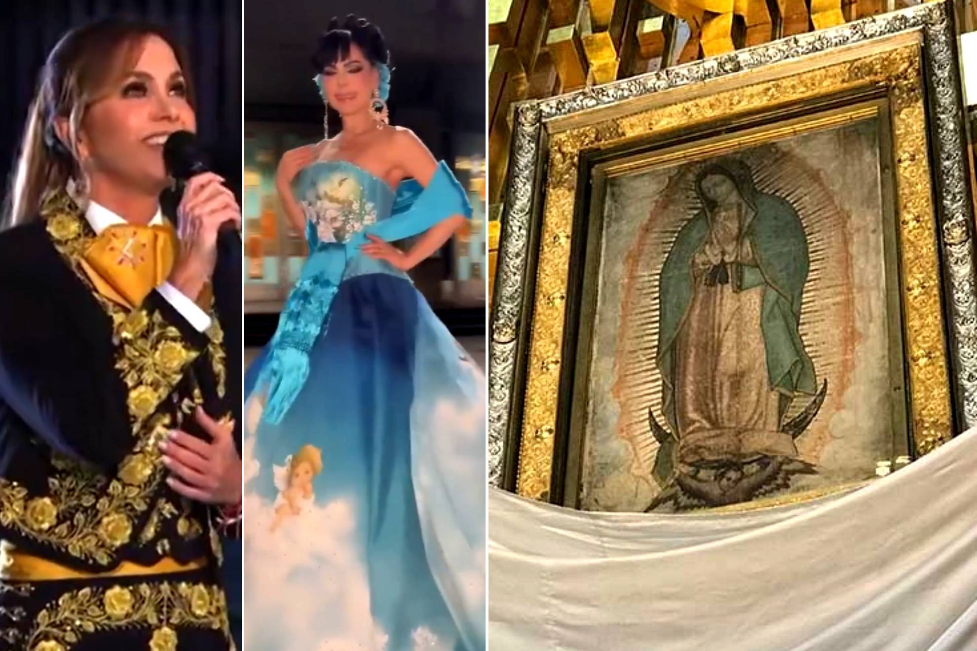 Lucero y Maribel Guardia ante la Virgen de Guadalupe |